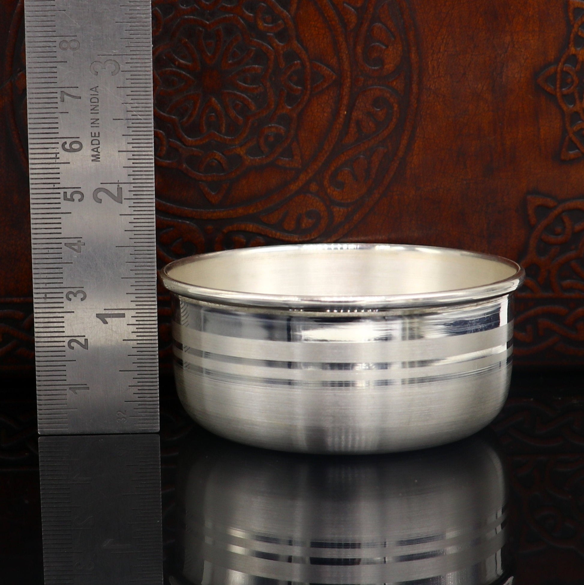 999 fine silver water milk glass and bowl, silver tumbler silver spoon, silver utensils, silver baby food utensils, silver article sv176 - TRIBAL ORNAMENTS