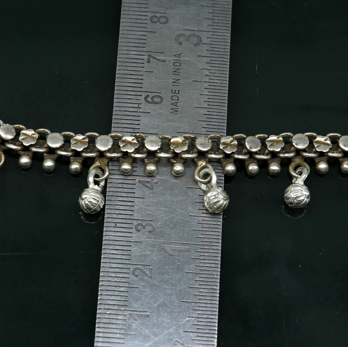 Vintage antique sterling silver handmade old anklet belly dance jewelry, excellent ankle bracelet customized tribal jewelry anko53 - TRIBAL ORNAMENTS