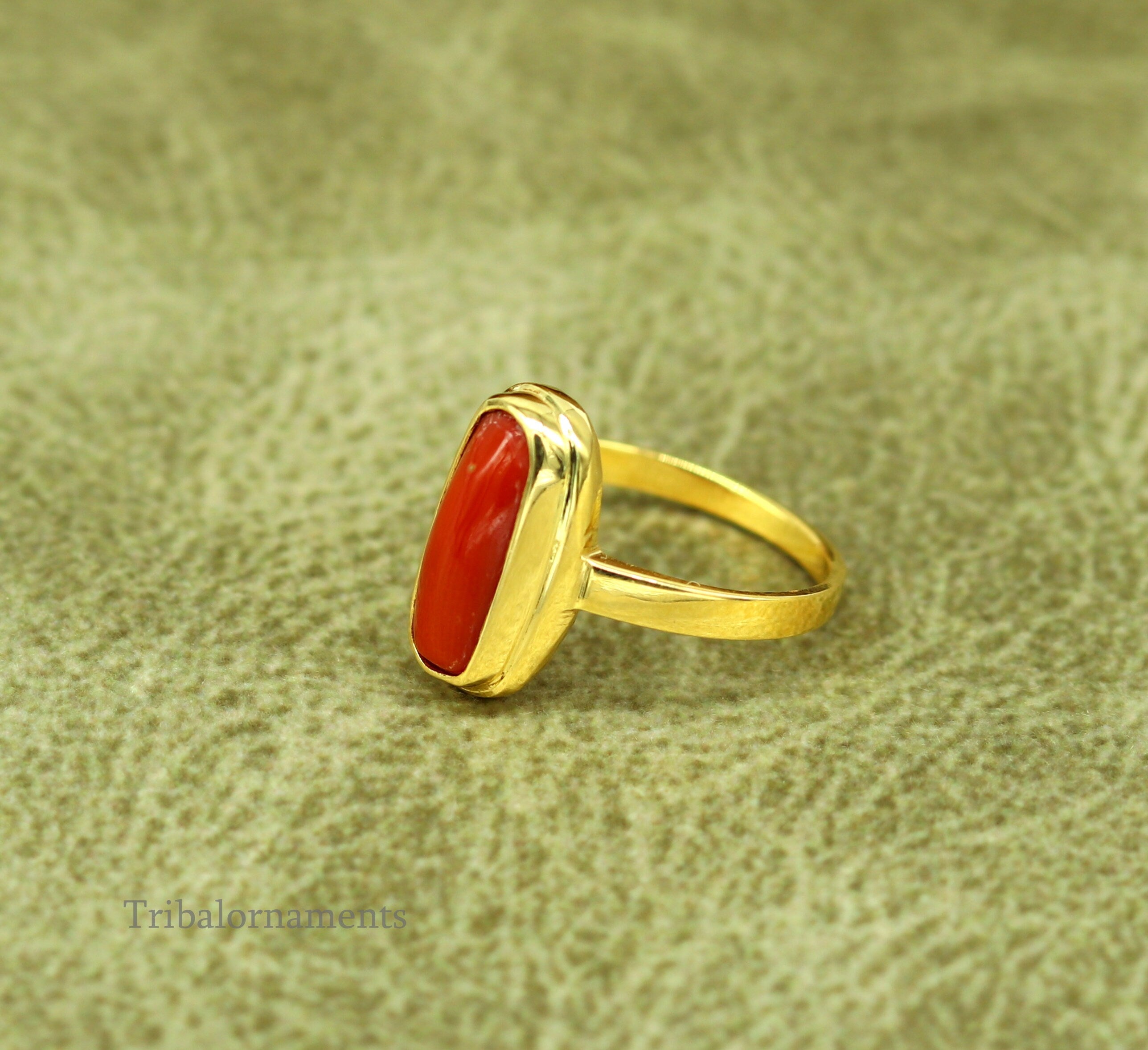 925 Sterling Silver Red Coral Gemstone Ring at Rs 675 | New Items in Jaipur  | ID: 22521215255