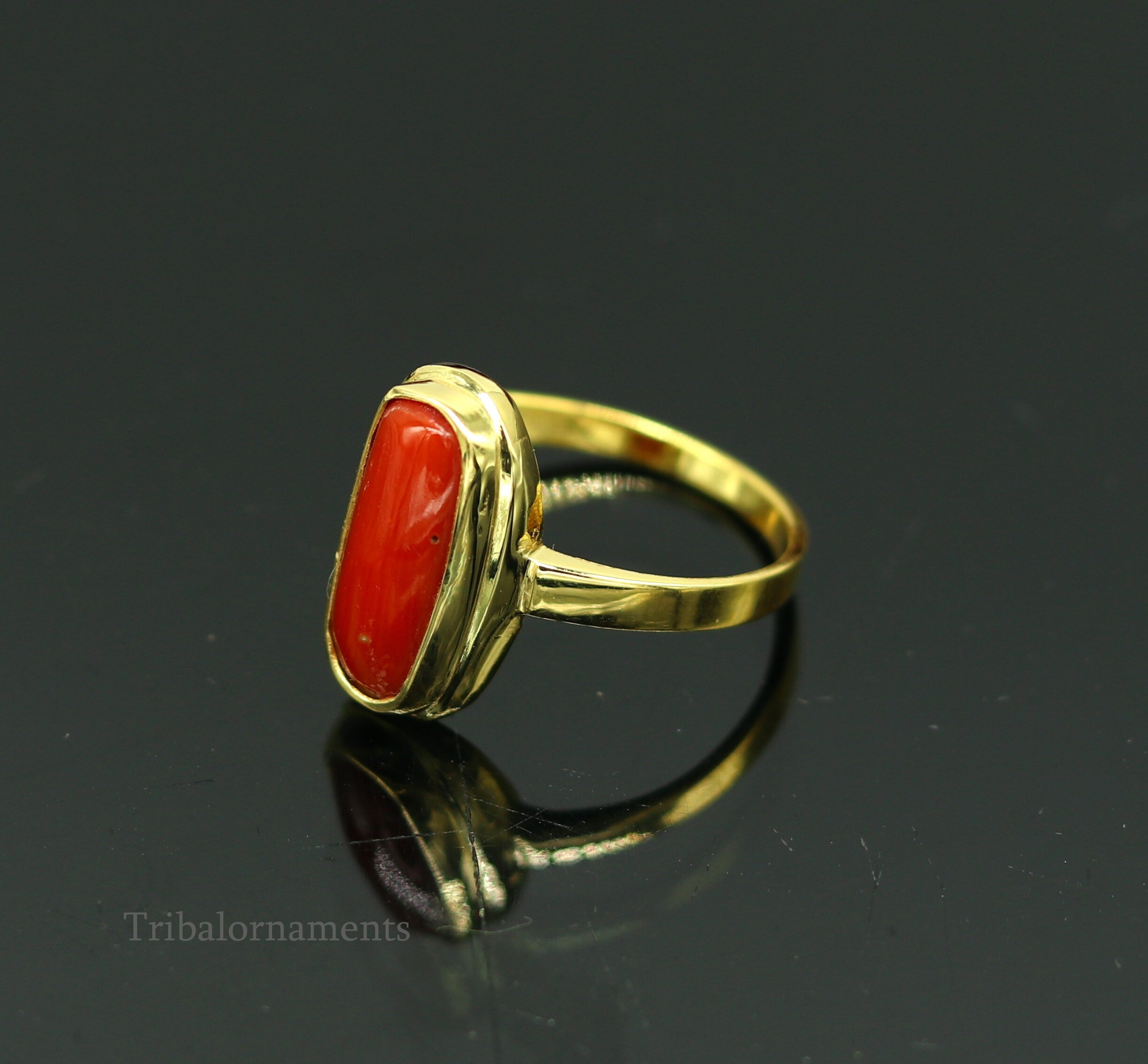 Gold Red Coral Ring Wire Wrapped Jewelry Handmade Gold Ring Gold Jewelry  Red Coral Jewelry Red Ring Solitaire Ring - Etsy