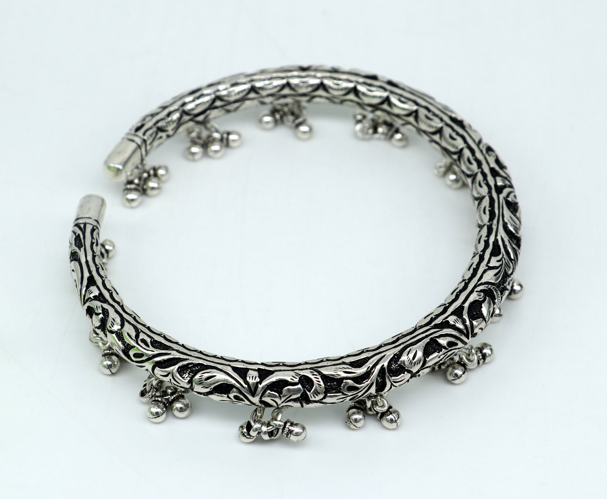 925 pure silver Vintage antique design handmade gorgeous oxidized foot kada ankle bracelet tribal ethnic silver jewelry sak27 - TRIBAL ORNAMENTS