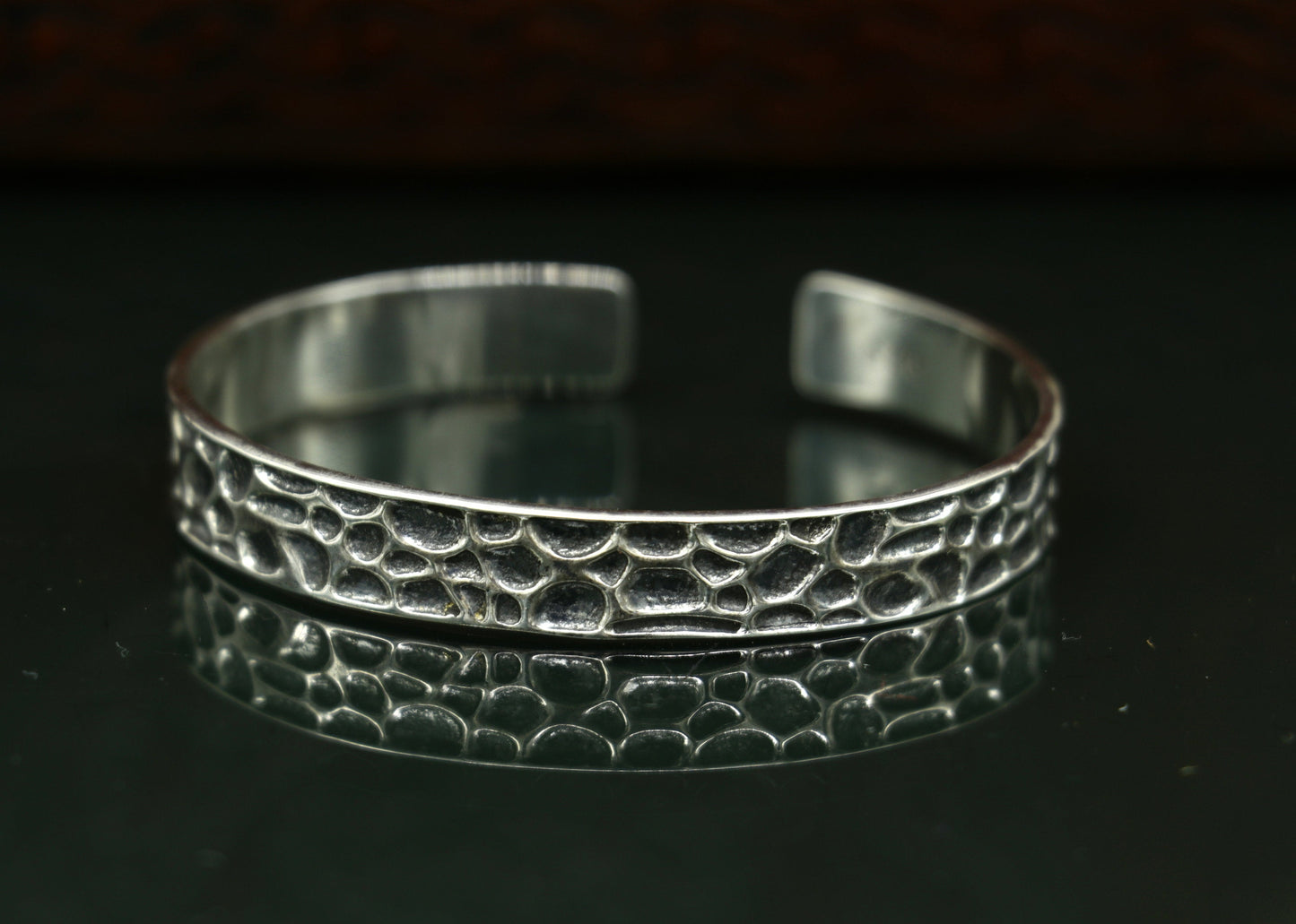 Authentic 925 sterling silver exclusive design handmade cuff kada bracelet, easy to adjust with your wrist, unisex jewelry cuff43 - TRIBAL ORNAMENTS