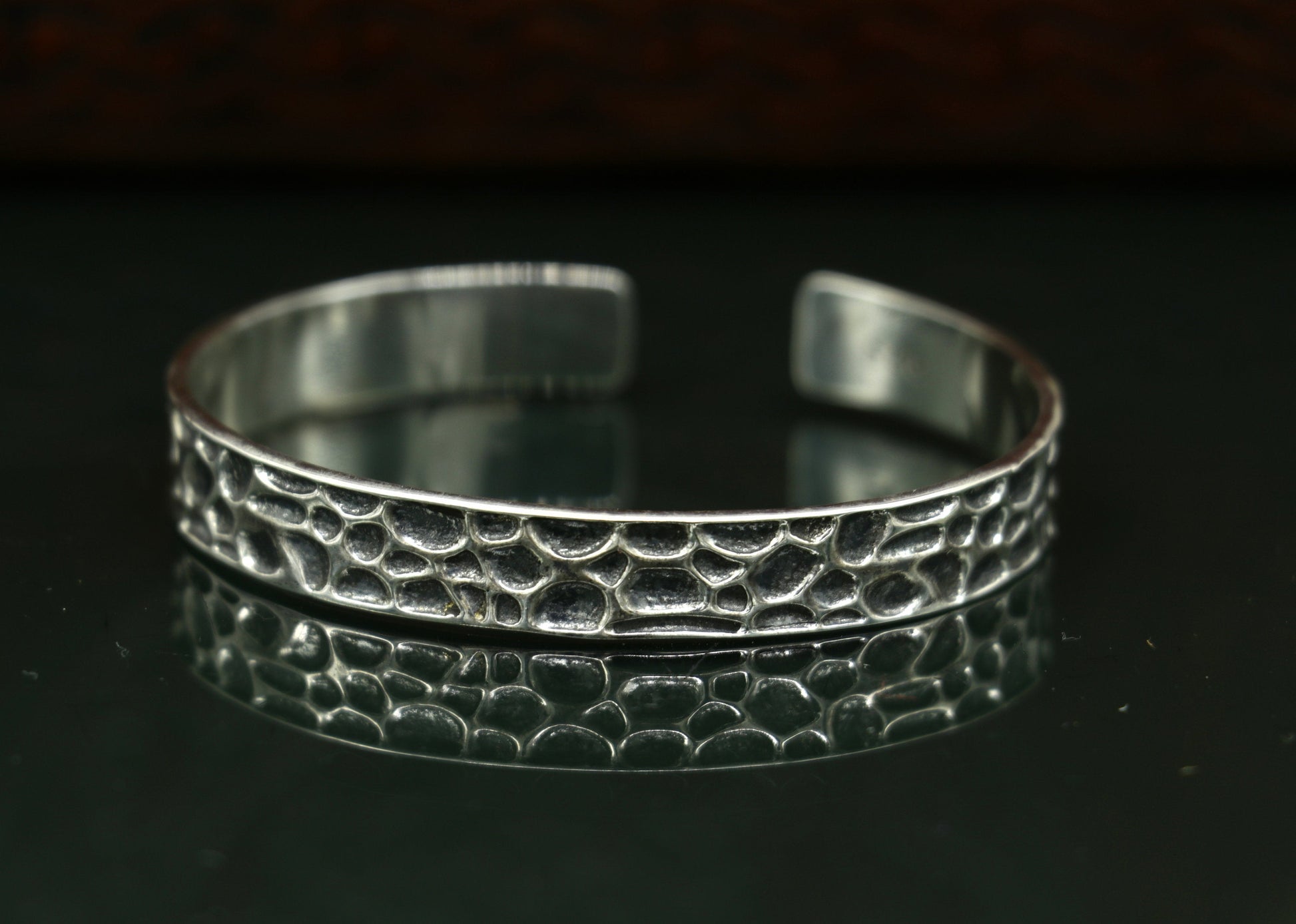 Authentic 925 sterling silver exclusive design handmade cuff kada bracelet, easy to adjust with your wrist, unisex jewelry cuff43 - TRIBAL ORNAMENTS
