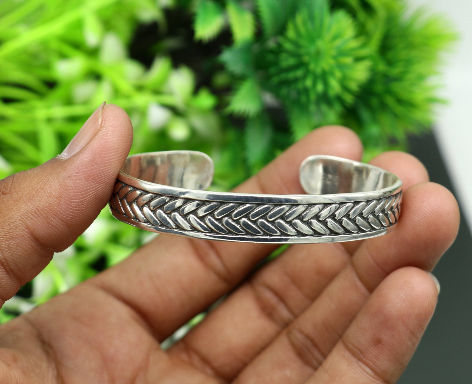 Authentic 925 sterling silver exclusive handmade Tiger design cuff kada bracelet, easy to adjust with your wrist, unisex jewelry cuff44 - TRIBAL ORNAMENTS