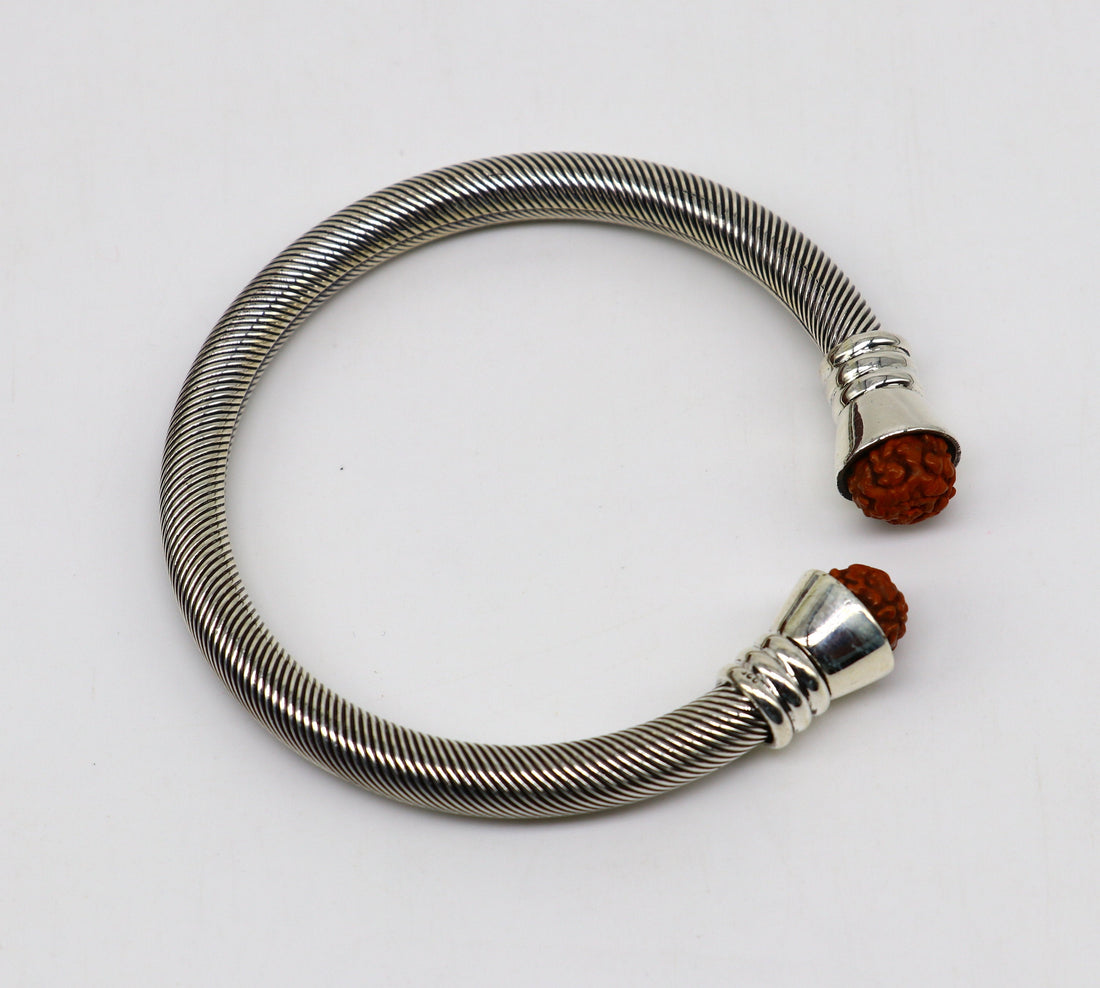 925 Sterling silver handmade vintage antique stylish customized kada bangle bracelet, adjustable by twisting, unisex gifting jewelry nsk356 - TRIBAL ORNAMENTS