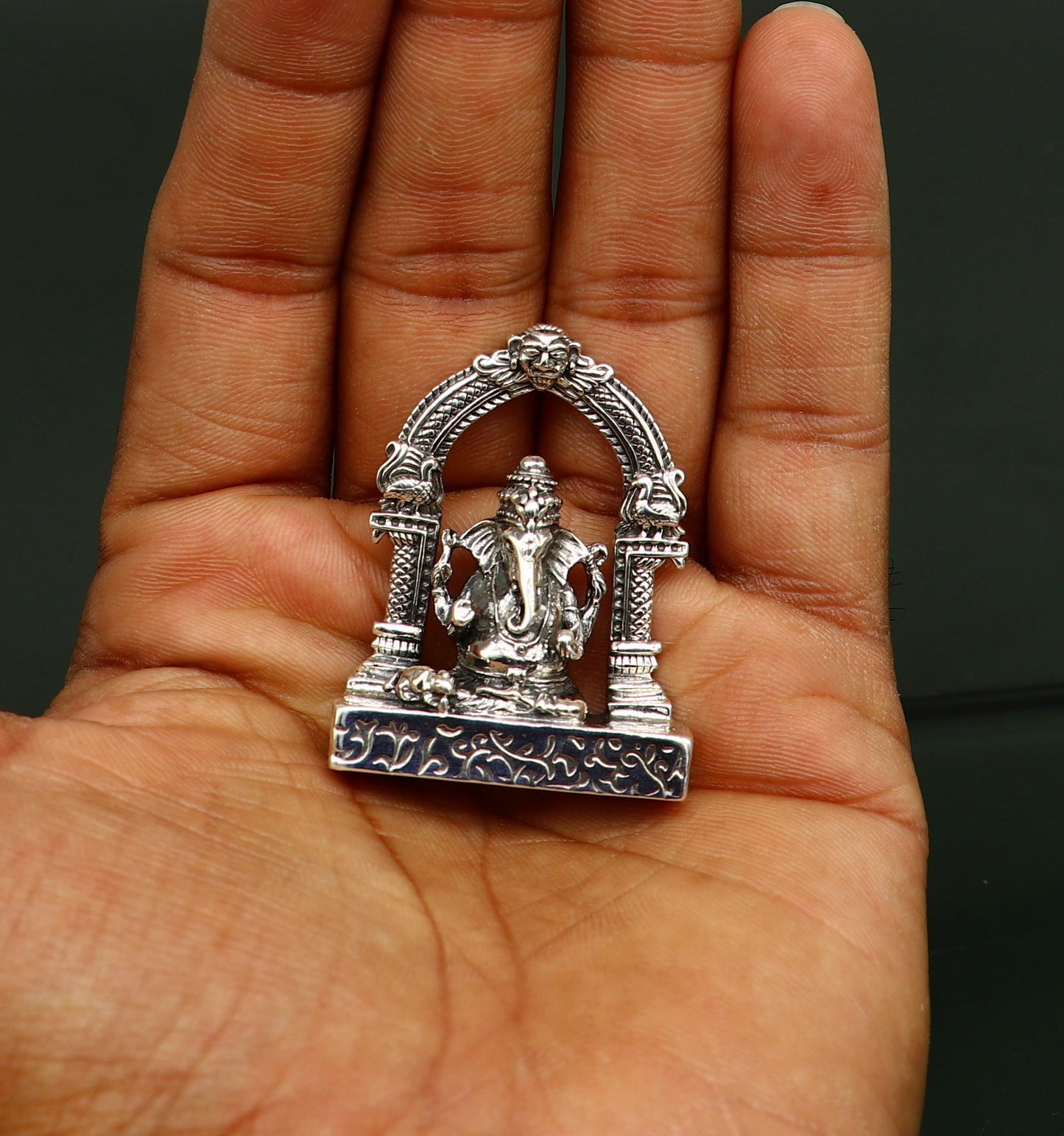 925 Sterling silver Idol lord Ganesha, Pooja Articles, Indian Silver Idols, handcrafted Ganesh statue sculpture amazing gifting Art03 - TRIBAL ORNAMENTS