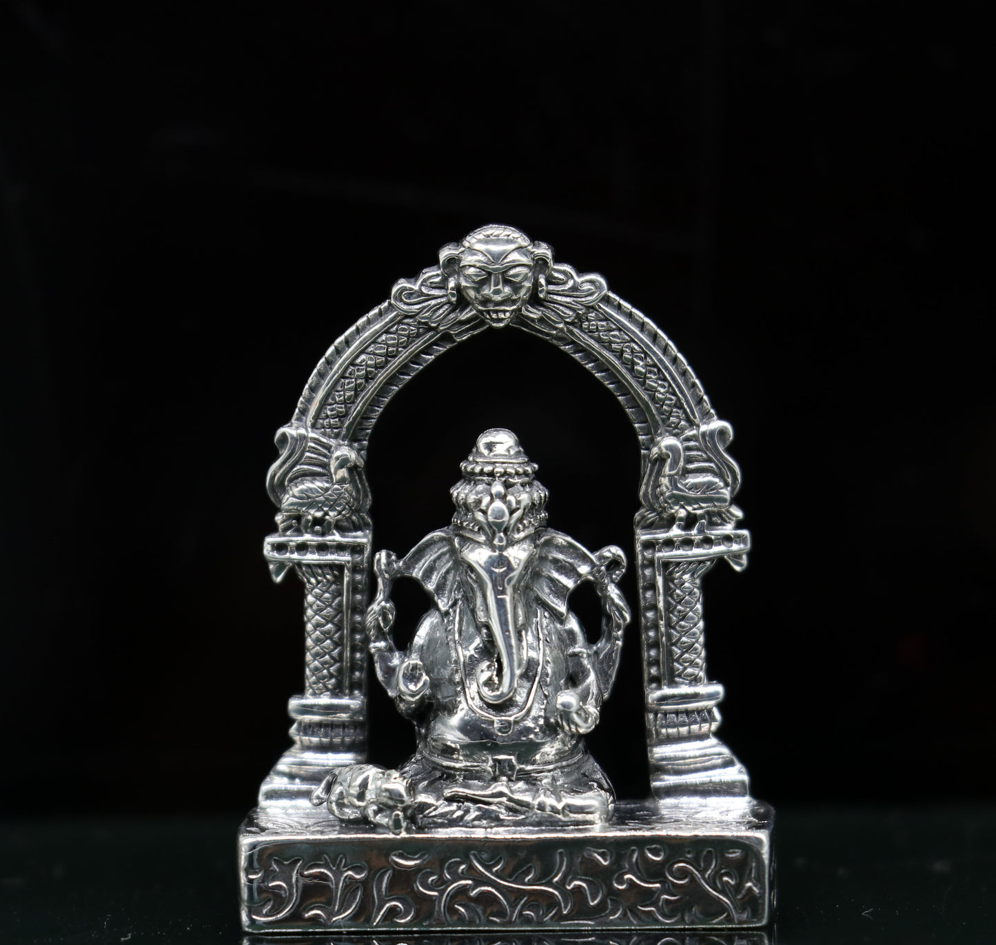 925 Sterling silver Idol lord Ganesha, Pooja Articles, Indian Silver Idols, handcrafted Ganesh statue sculpture amazing gifting Art03 - TRIBAL ORNAMENTS