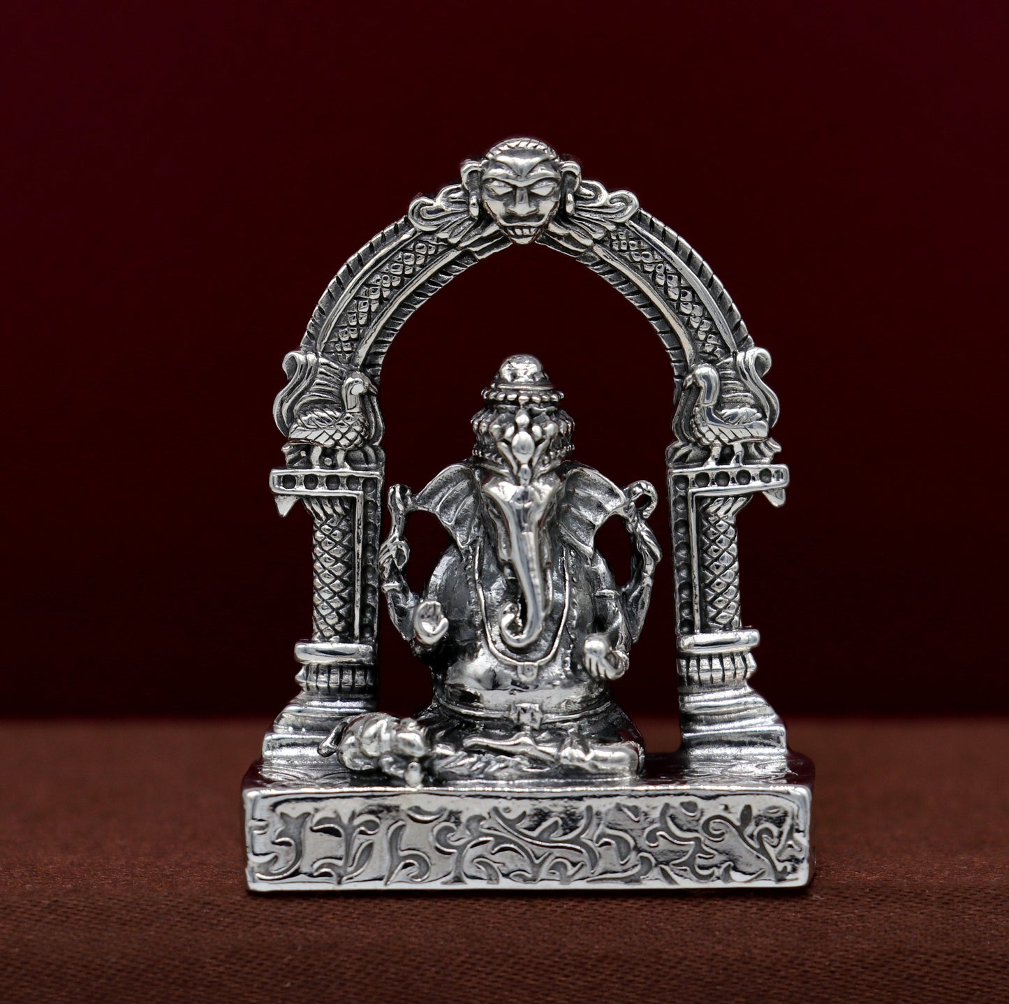 925 Sterling silver Idol lord Ganesha, Pooja Articles, Indian Silver Idols, handcrafted Ganesh statue sculpture amazing gifting Art03 - TRIBAL ORNAMENTS