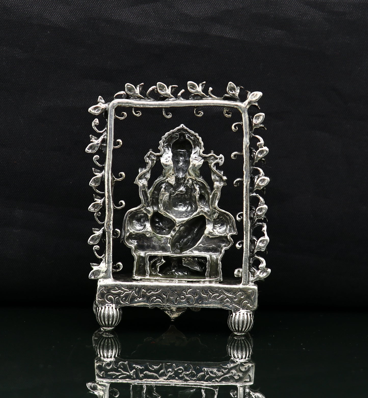 925 Sterling silver Idol lord Ganesha, Pooja puja Articles, Indian Silver Idols, handcrafted Ganesh statue sculpture amazing gifting Art04 - TRIBAL ORNAMENTS