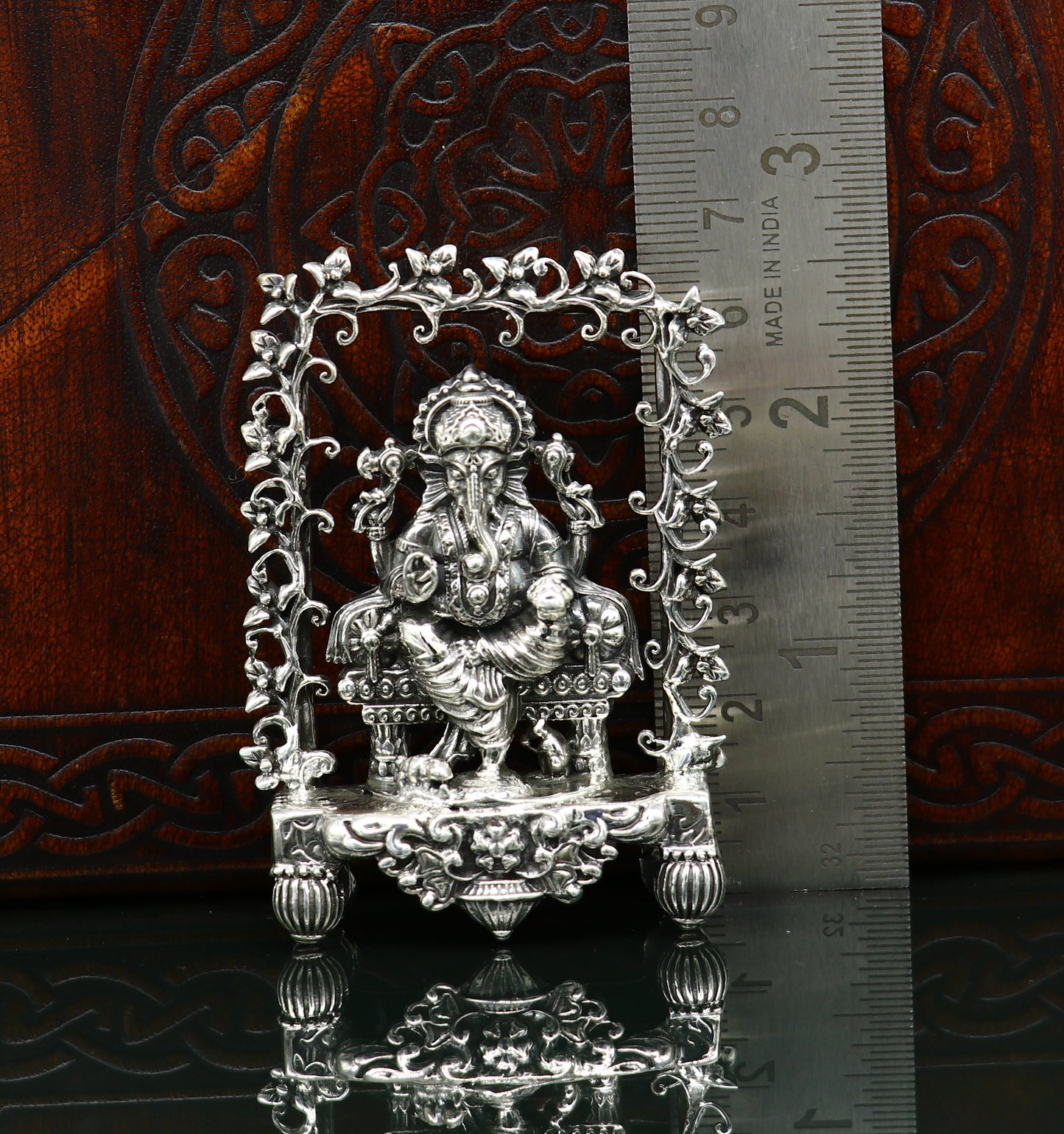 925 Sterling silver Idol lord Ganesha, Pooja puja Articles, Indian Silver Idols, handcrafted Ganesh statue sculpture amazing gifting Art04 - TRIBAL ORNAMENTS