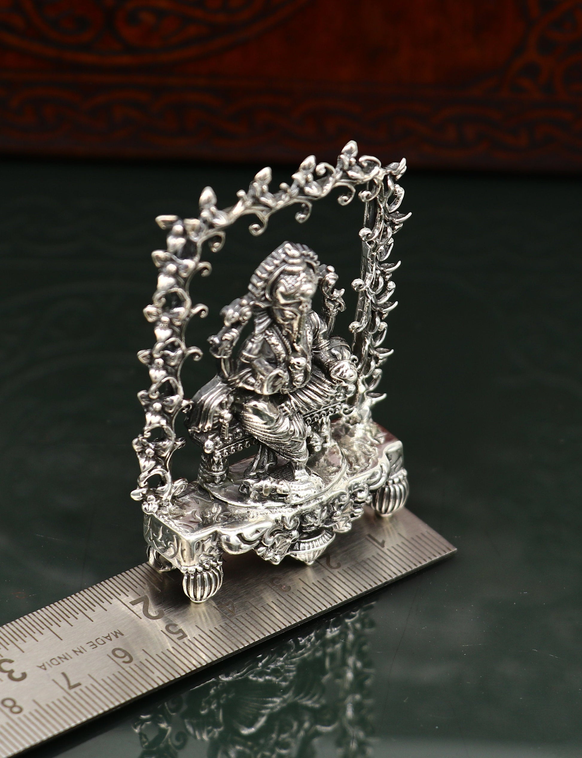 925 Sterling silver Idol lord Ganesha, Pooja puja Articles, Indian Silver Idols, handcrafted Ganesh statue sculpture amazing gifting Art04 - TRIBAL ORNAMENTS