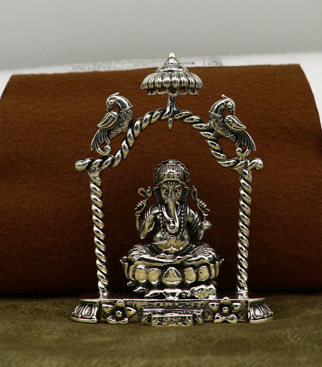 925 Sterling silver Idol lord Ganesha, Pooja puja Articles, Indian Silver Idols, handcrafted Ganesh statue sculpture amazing gifting Art05 - TRIBAL ORNAMENTS