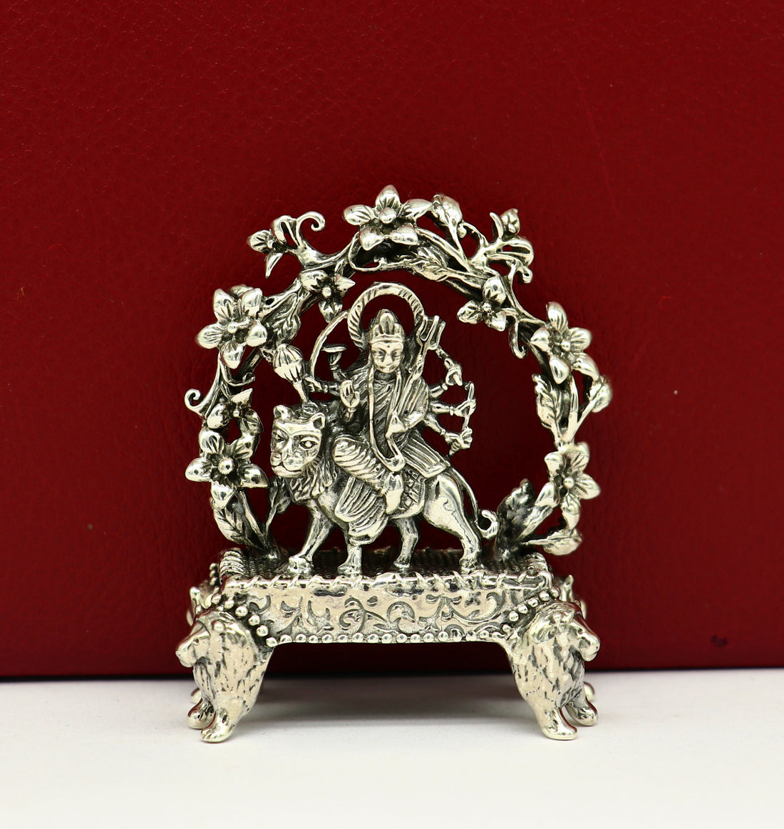 925 Sterling silver Goddess Bhawani mata, Pooja Articles, Indian Silver Idols, handcrafted Mataji statue sculpture amazing gifting Art06 - TRIBAL ORNAMENTS