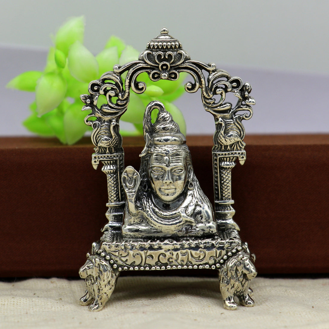 Pure 925 Sterling silver handmade antique look Indian idols Lord Shiva stunning statue figurine, puja articles best decorative gift art12 - TRIBAL ORNAMENTS