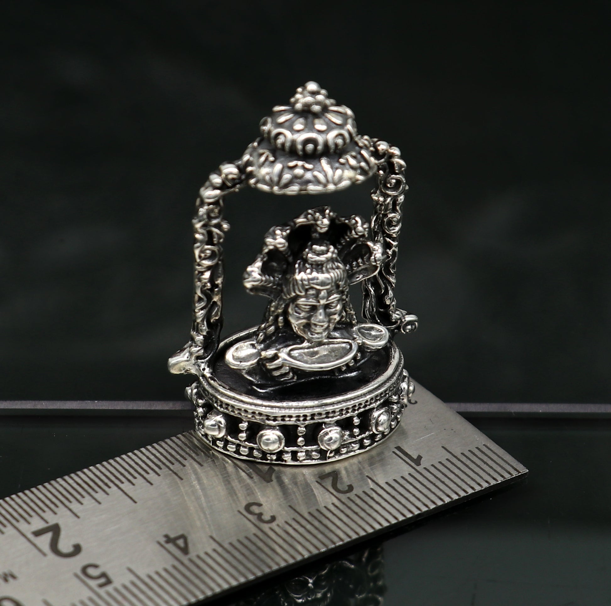 925 Sterling silver handmade antique design Idols Lord Shiva Mahakaal exclusive Statue figurine, puja articles decorative gift art18 - TRIBAL ORNAMENTS