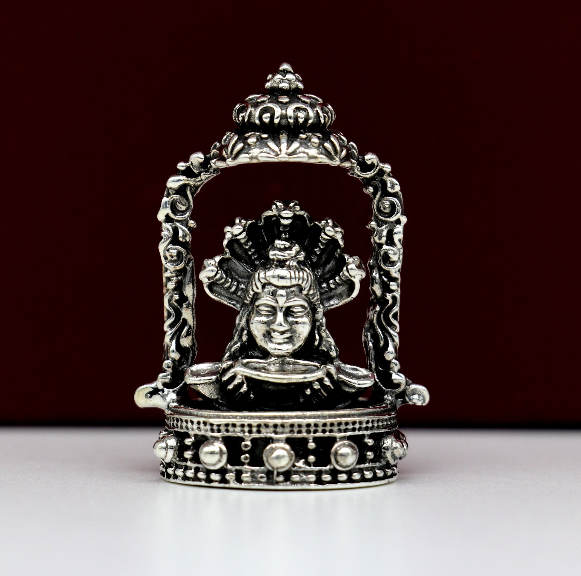 925 Sterling silver handmade antique design Idols Lord Shiva Mahakaal exclusive Statue figurine, puja articles decorative gift art18 - TRIBAL ORNAMENTS