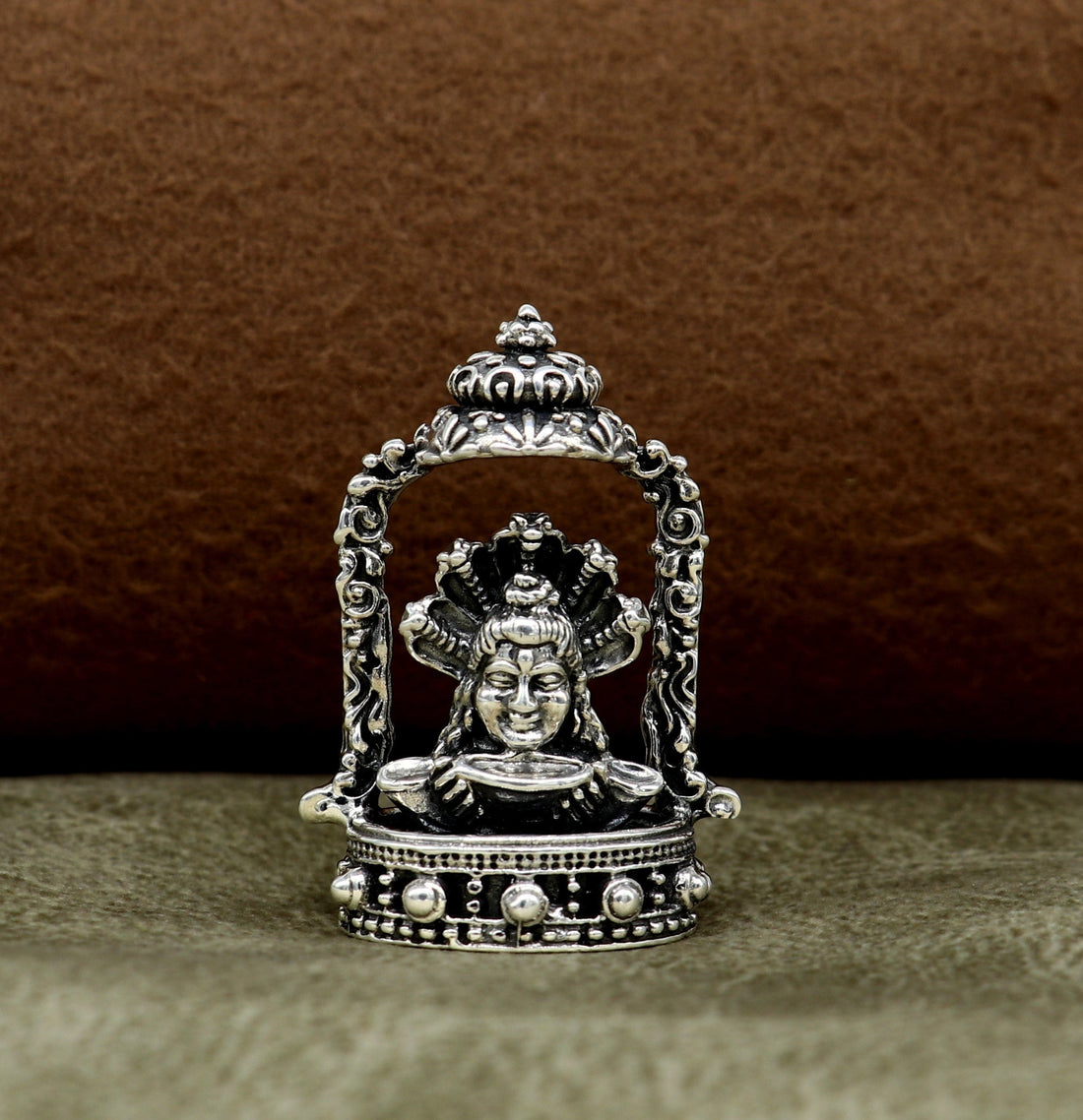 925 Sterling silver handmade antique design Idols Lord Shiva Mahakaal exclusive Statue figurine, puja articles decorative gift art18 - TRIBAL ORNAMENTS