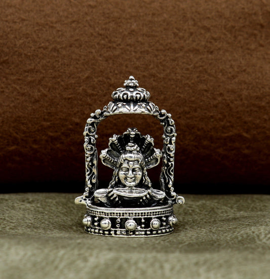 925 Sterling silver handmade antique design Idols Lord Shiva Mahakaal exclusive Statue figurine, puja articles decorative gift art18 - TRIBAL ORNAMENTS