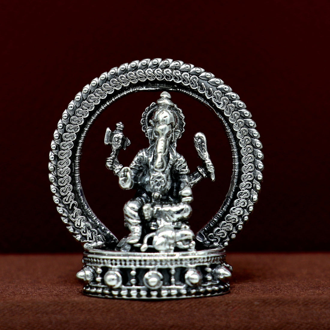 Pure 925 Sterling silver handmade antique design Idols Lord Ganesha exclusive Statue figurine, puja articles decorative gift art19 - TRIBAL ORNAMENTS