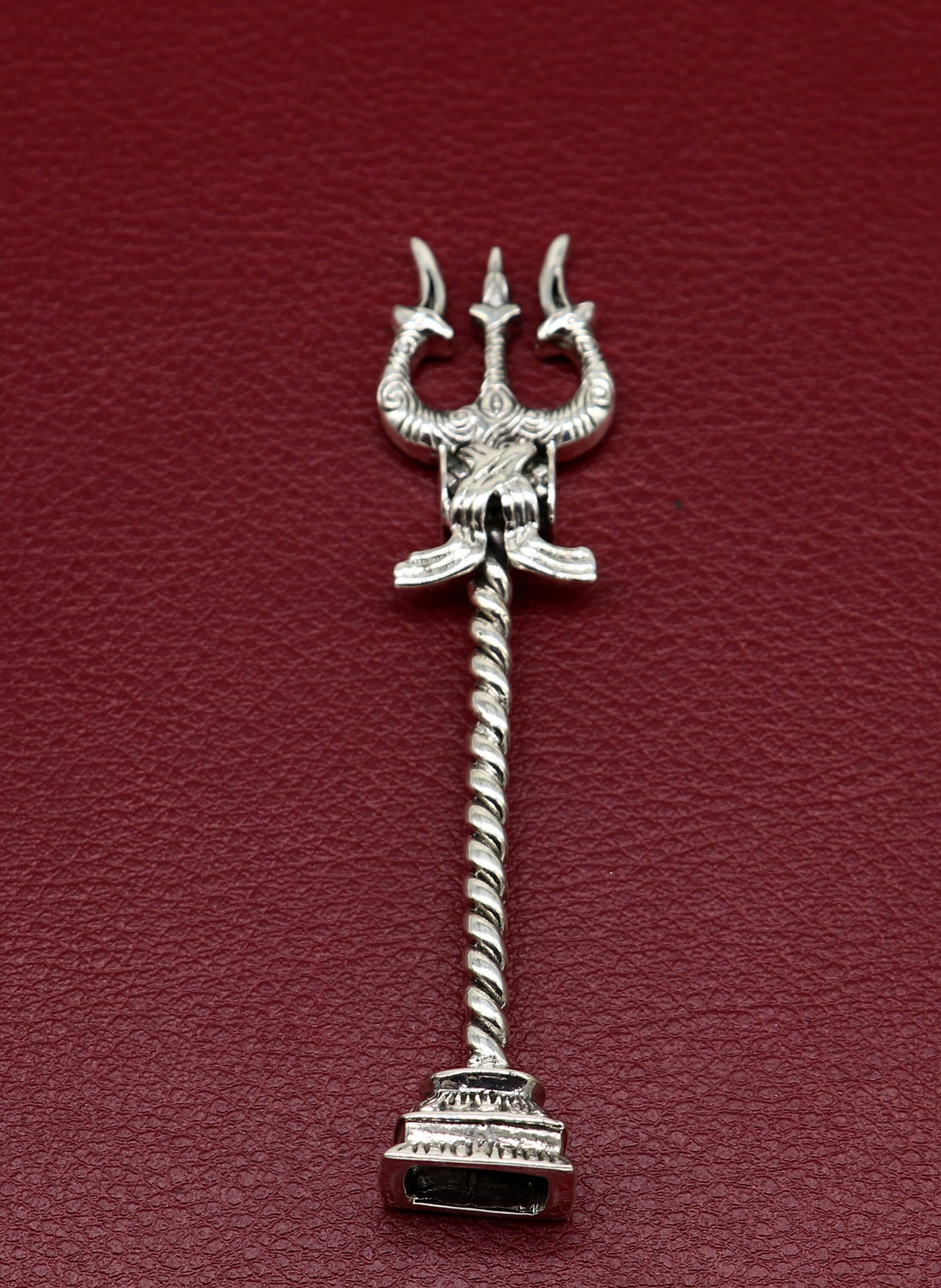 925 Sterling silver handmade lord Shiva trident with Damaru, fabulous craftsmanship Mahadev trishul, best collectible puja article art23 - TRIBAL ORNAMENTS