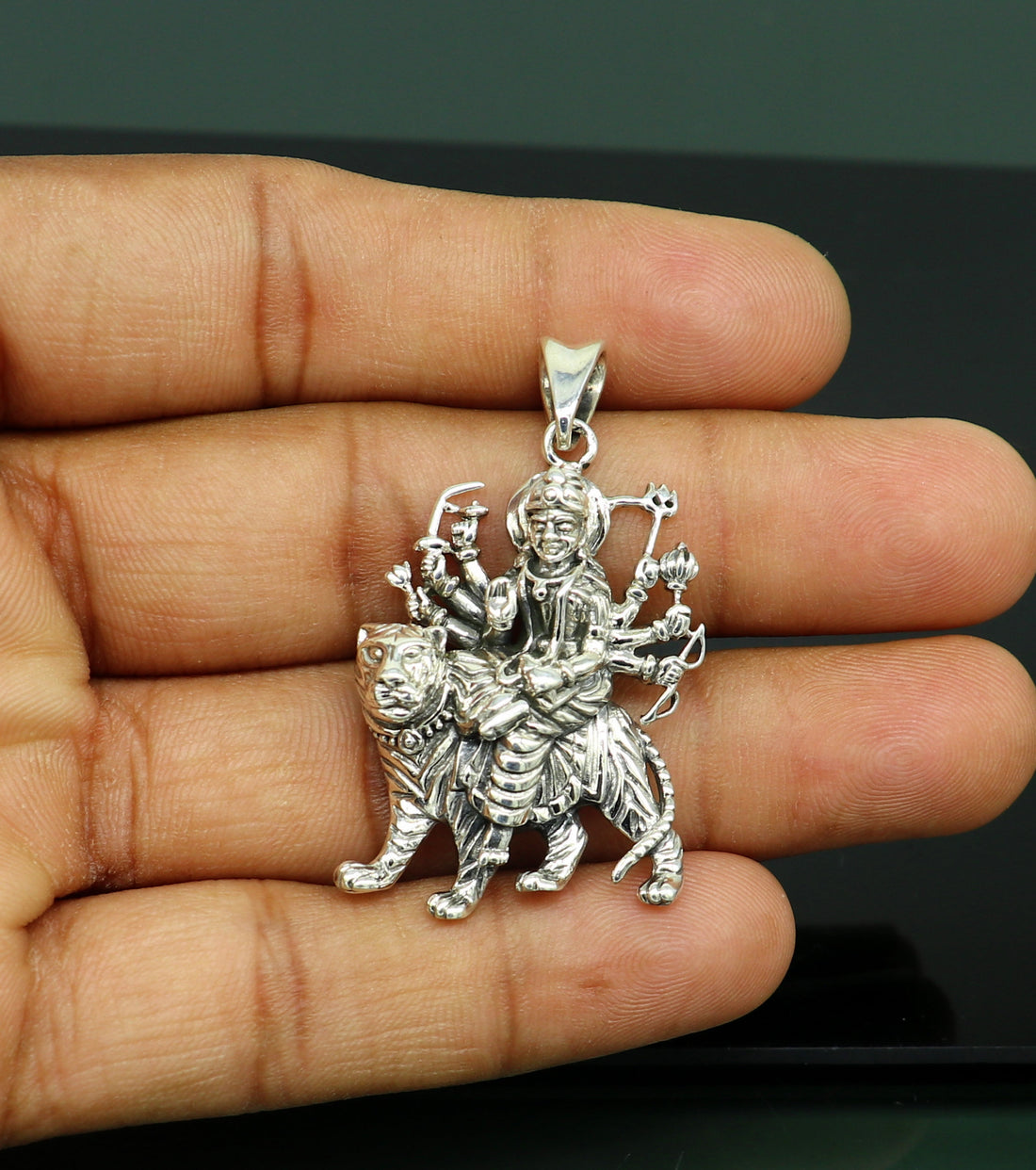 925 sterling silver customized vintage style Goddess Durga/Bhawani MA Pendant, amazing design stunning pendant unisex gifting jewelry ssp500 - TRIBAL ORNAMENTS