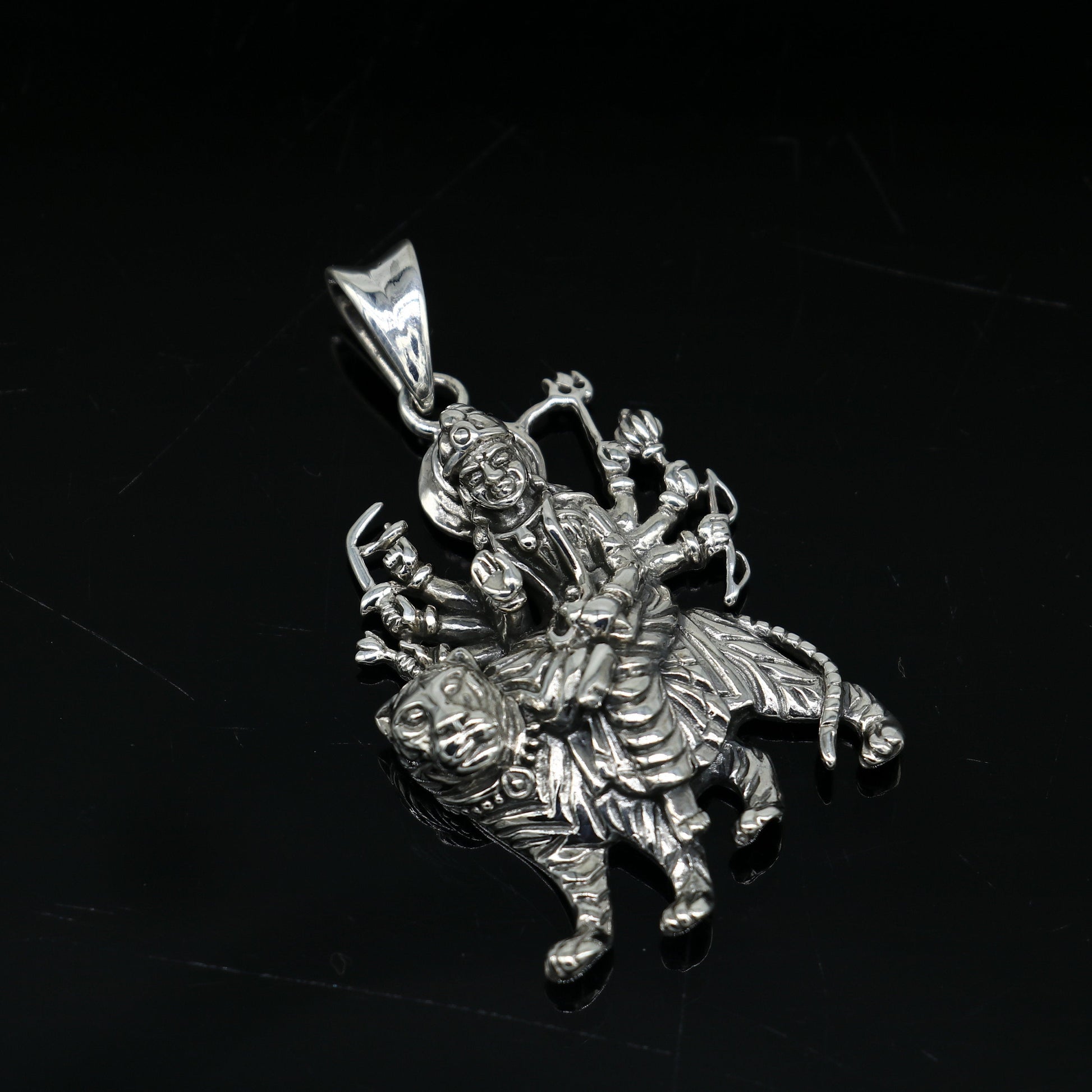 925 sterling silver customized vintage style Goddess Durga/Bhawani MA Pendant, amazing design stunning pendant unisex gifting jewelry ssp500 - TRIBAL ORNAMENTS