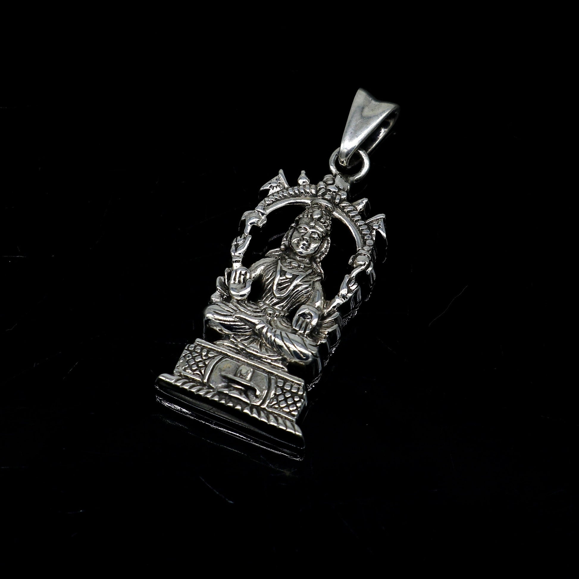 Pure 925 sterling silver vintage Antique stylish Hindu goddess Laxmi Pendant, amazing design stunning pendant unisex gifting jewelry ssp530 - TRIBAL ORNAMENTS