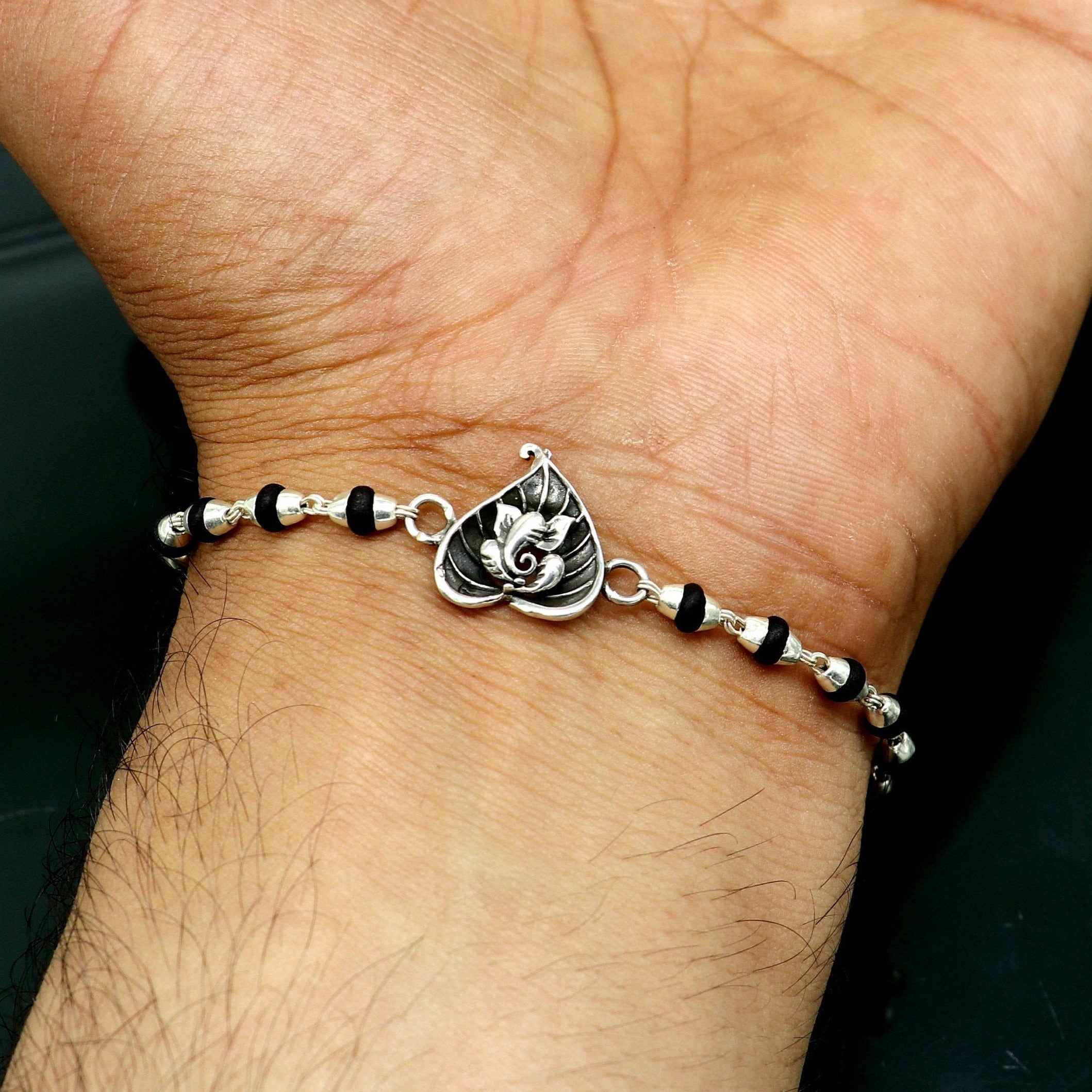 Buy Hem Jewels Pure Silver Rudraksh Bracelet Rakhi with Damru and Trishul  for Brother | Silver Rakhi for Brother | Silver Bracelet for Boys and Men  (HJ_RKH50x1) at Amazon.in