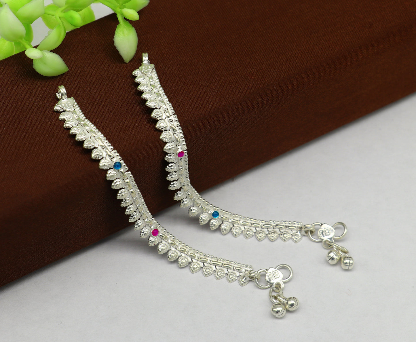 4.2" handmade solid sterling silver new born baby ankle bracelet anklets, excellent gifting baby foot bracelet charm kids jewelry ank359 - TRIBAL ORNAMENTS