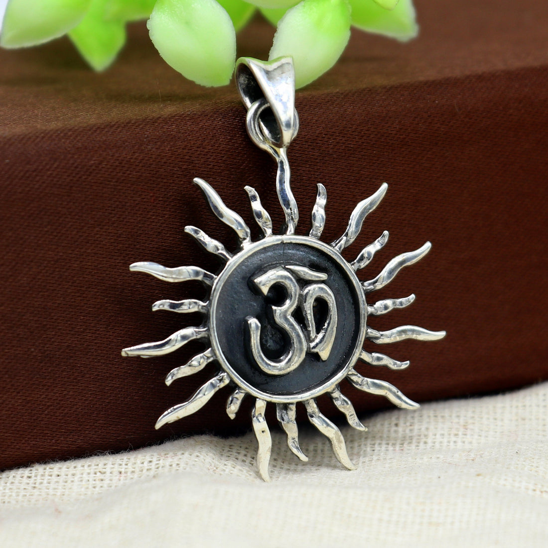 Genuine 925 sterling silver handmade Aum or OM pendant, amazing Exclusive cross design stunning pendant unisex gifting jewelry ssp502 - TRIBAL ORNAMENTS