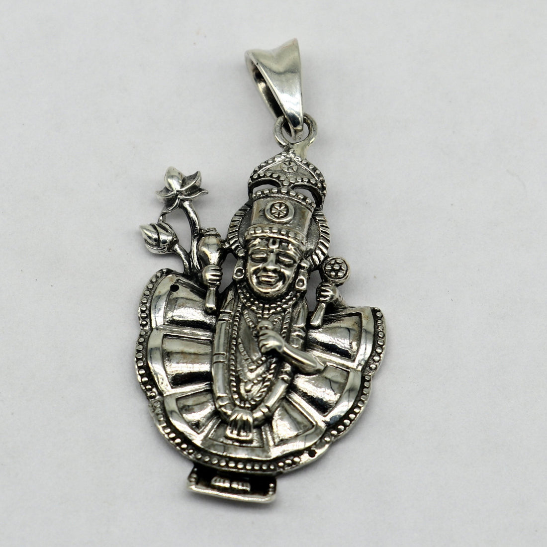 Real 925 sterling silver handmade Hindu god Lord krishna shrinathji pendant, amazing designer fabulous pendant unisex gifting jewelry ssp559 - TRIBAL ORNAMENTS