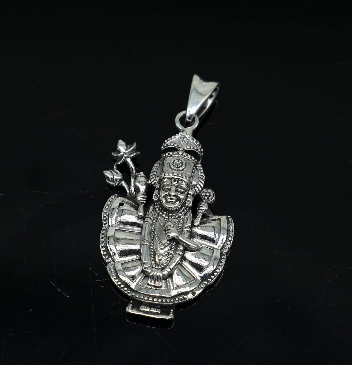 Real 925 sterling silver handmade Hindu god Lord krishna shrinathji pendant, amazing designer fabulous pendant unisex gifting jewelry ssp559 - TRIBAL ORNAMENTS