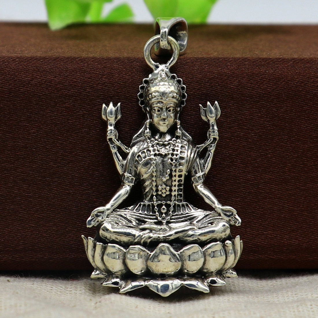 Pure 925 sterling silver handmade Hindu goddess Mahalaxmi pendant, amazing designer fabulous pendant unisex gifting jewelry ssp435 - TRIBAL ORNAMENTS