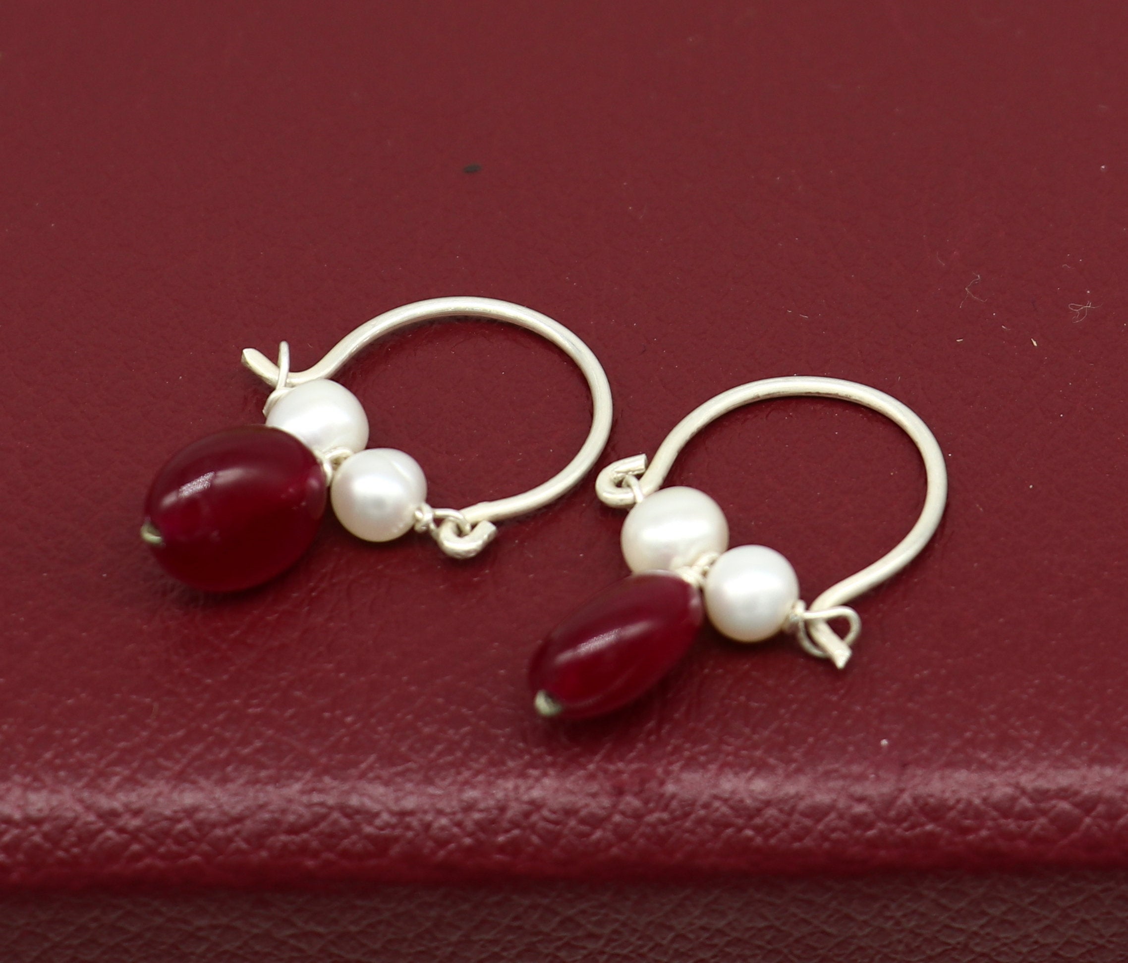 Crystal pearl hanging earrings by Streethopper  The Secret Label