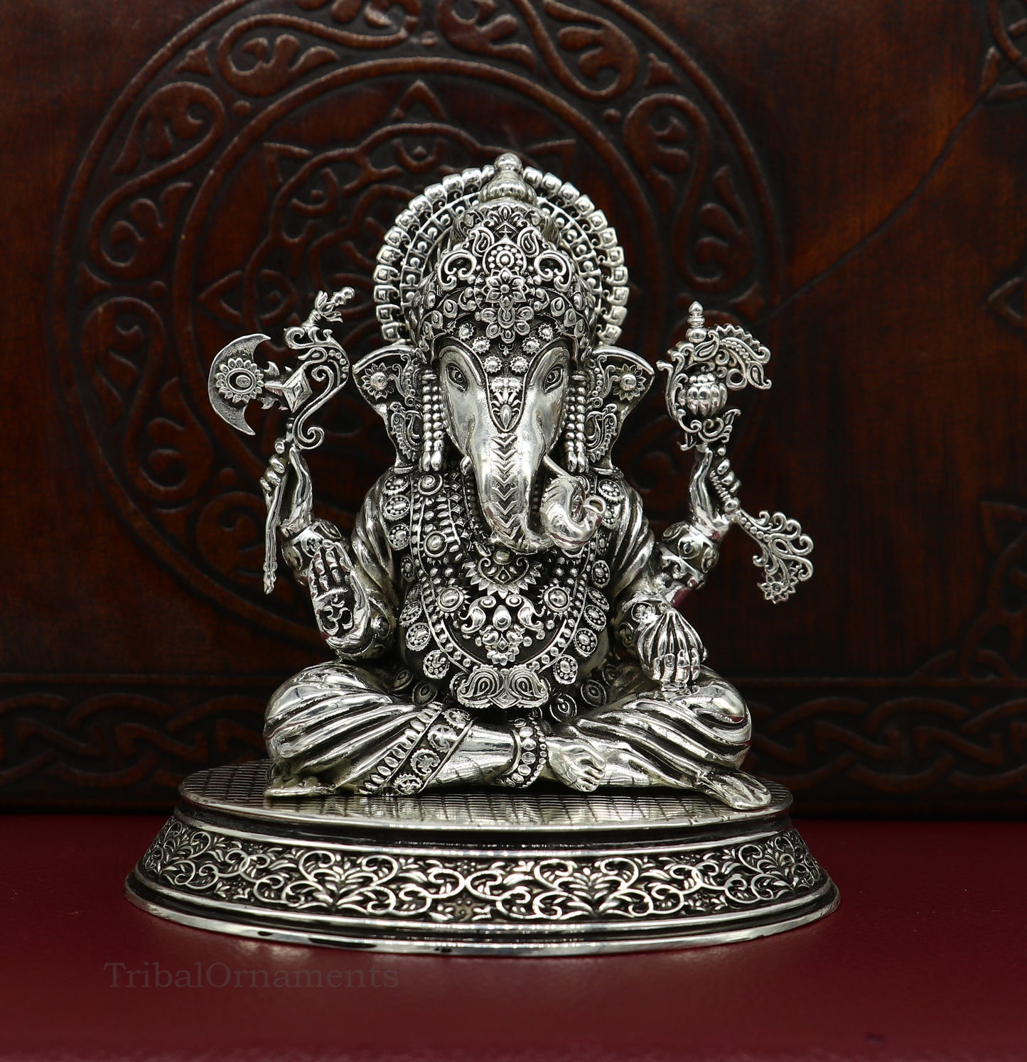 925 Sterling silver handmade customized Hindu God Idol Ganesha statue, puja article figurine, home decor utensils art34 - TRIBAL ORNAMENTS