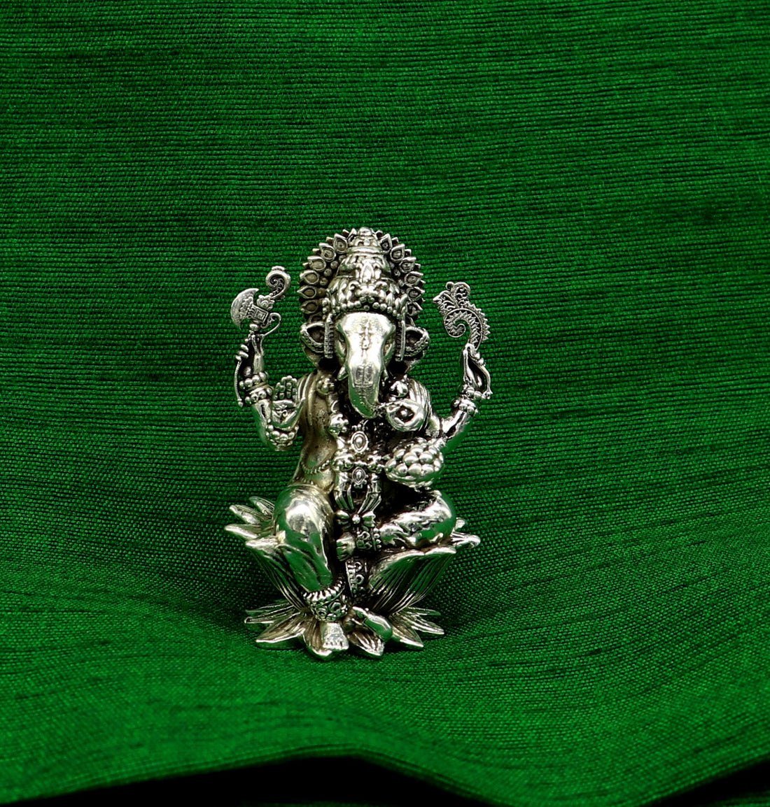 2" small 925 Sterling silver handmade customized Hindu idols Laxmi and Ganesha statue, puja article figurine, home décor puja Articles india - TRIBAL ORNAMENTS