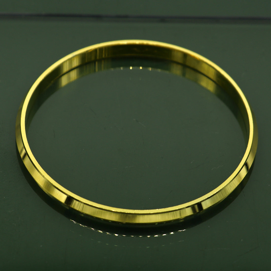 Exclusive gold polished or plated over solid silver bangle kada, excellent sikhha punjabi kada, best unisex gifting jewelry india nssk366 - TRIBAL ORNAMENTS