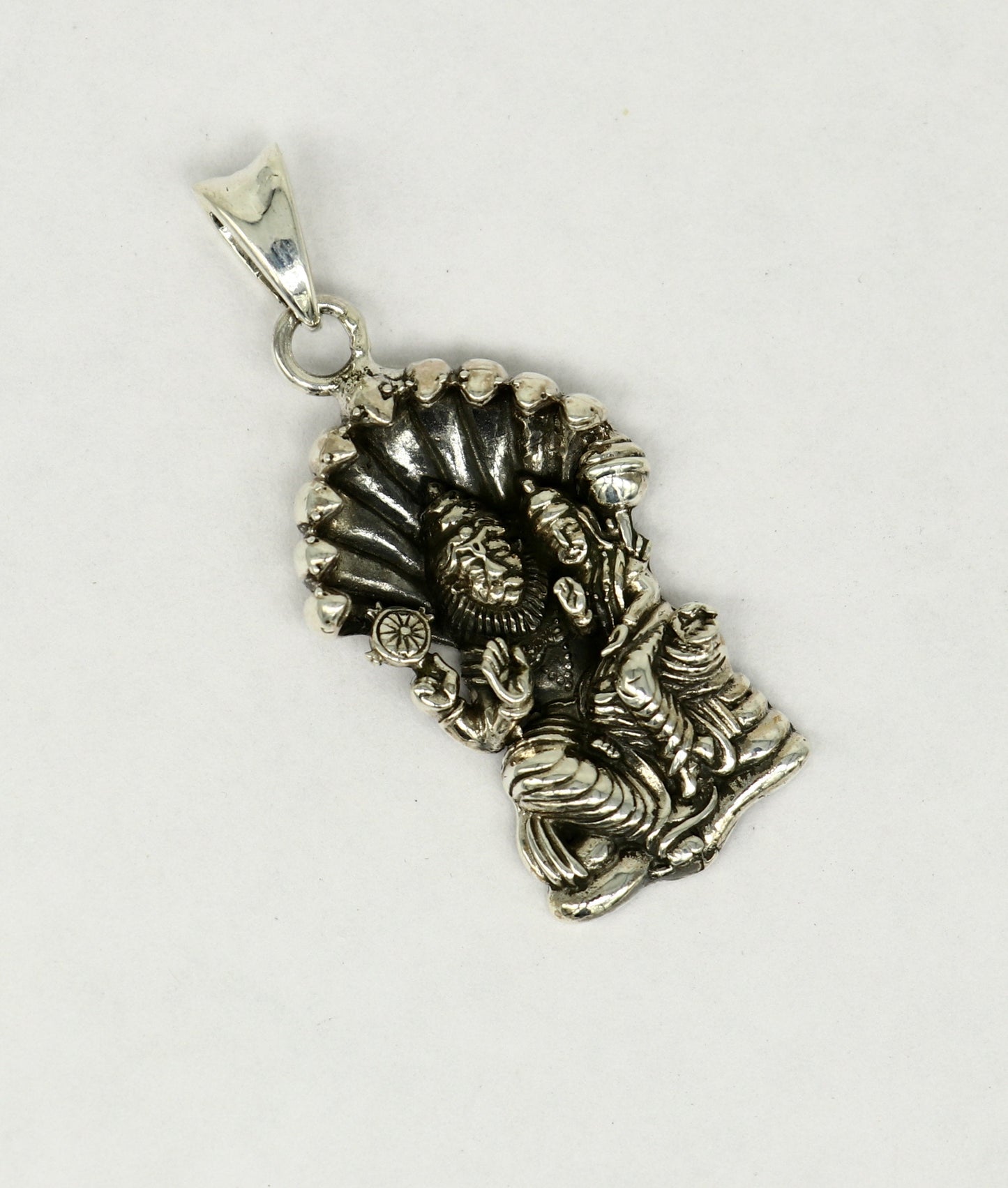 925 sterling silver handmade Vishnu with Laxmi (narsimha)pendant, amazing stylish unisex pendant locket personalized jewelry ssp445 - TRIBAL ORNAMENTS