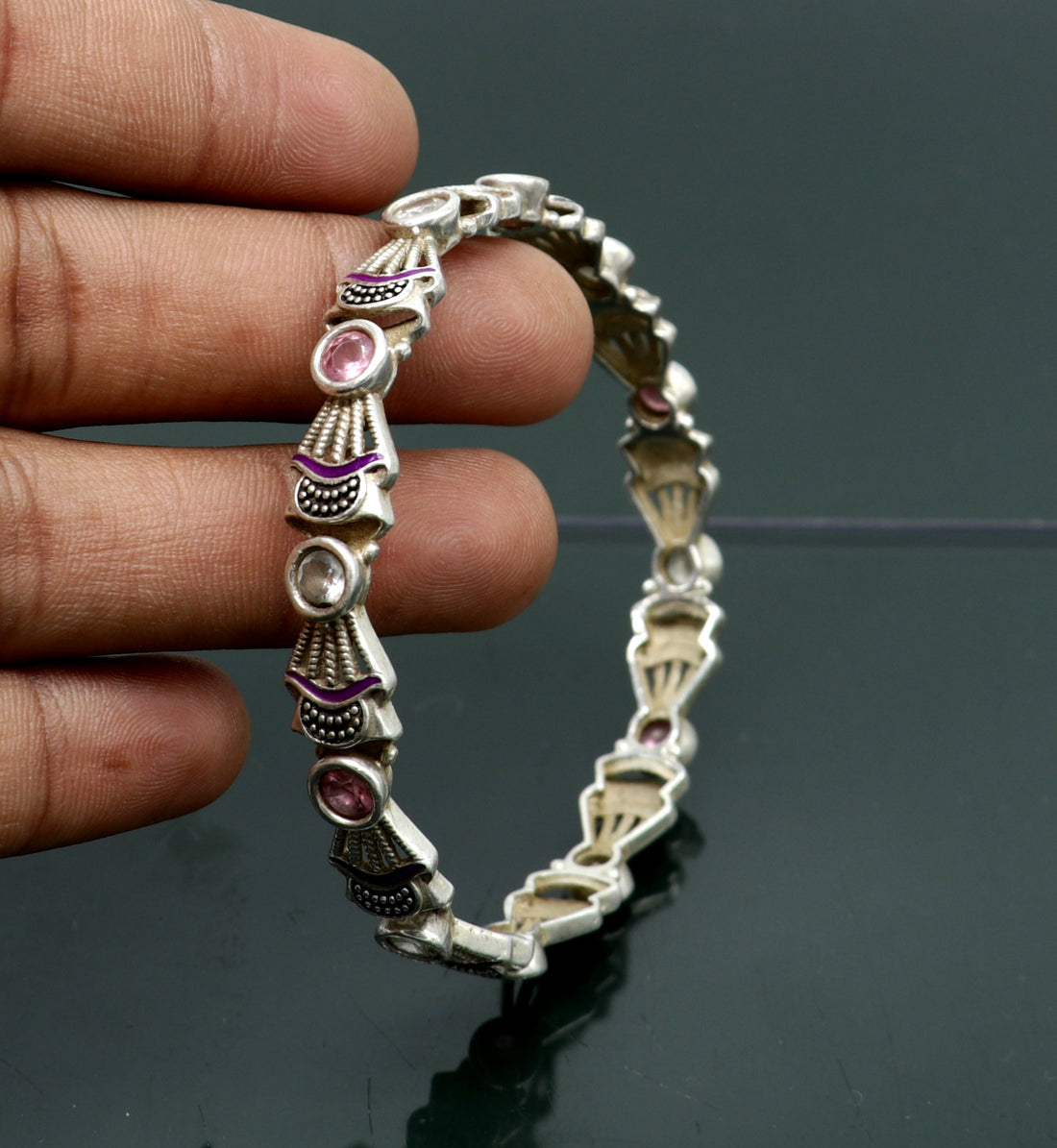 925 silver handmade vintage antique traditional Banjara bangle bracelet Indian ethnic tribal bangles for girl's sba22 - TRIBAL ORNAMENTS