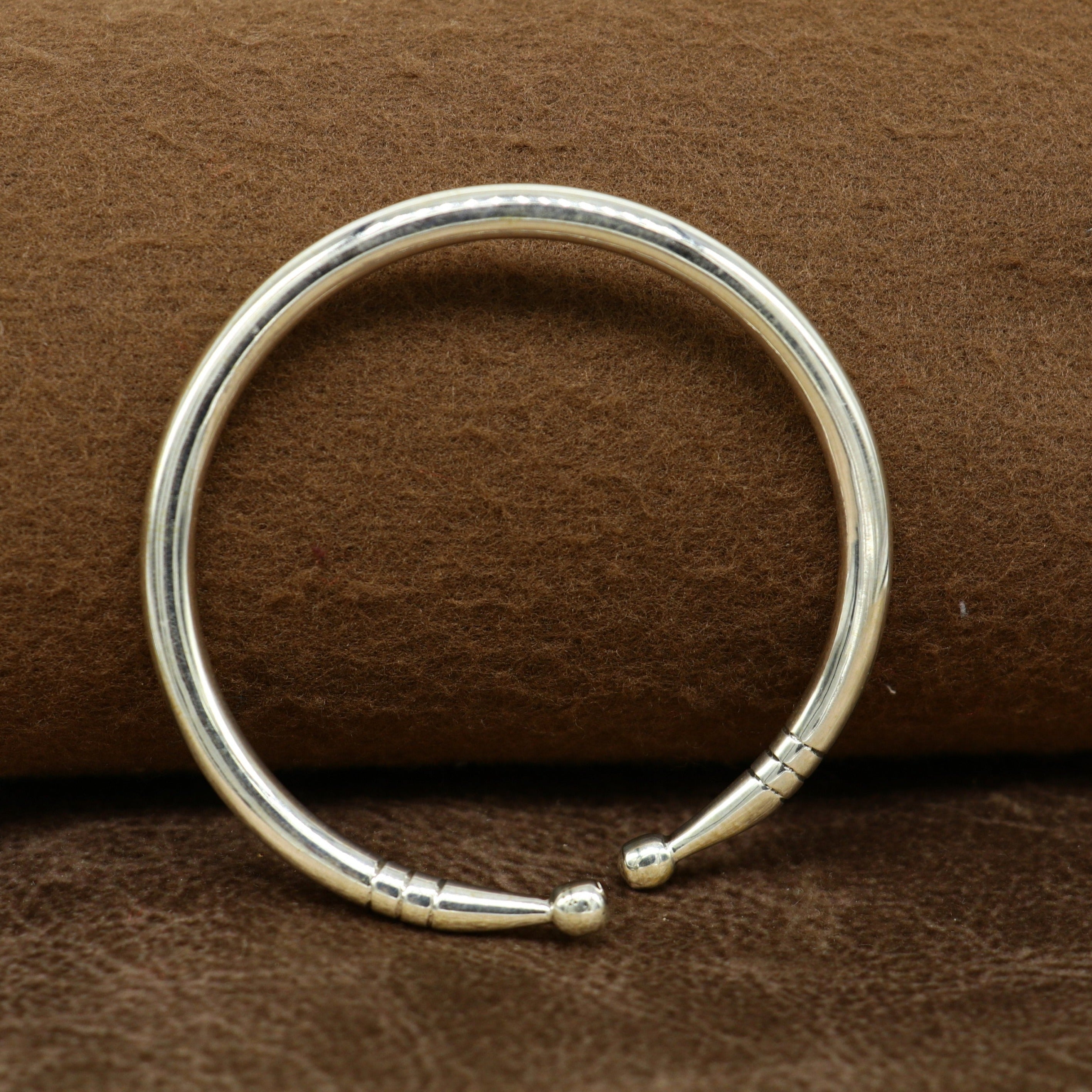 fine sterling silver mens solid silver bracelet bangle sikh kada cuff  wristband 7595  Karizma Jewels