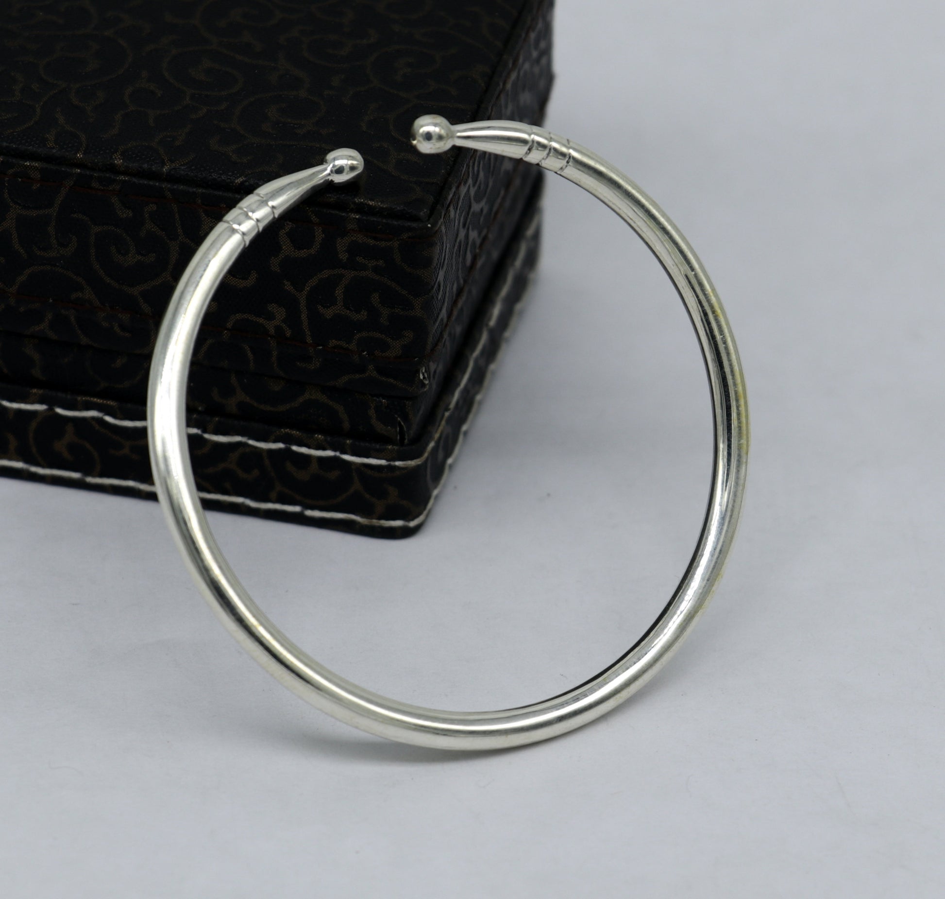 925 sterling silver solid plain shiny design girl's adjustable bangle kada, best gifting adjustable kada excellent brides jewelry nssk382 - TRIBAL ORNAMENTS