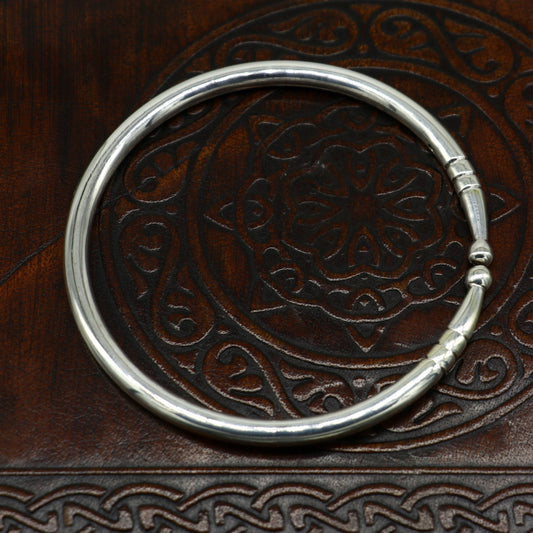 925 sterling silver solid plain shiny design unisex adjustable bangle kada, best gifting adjustable kada excellent brides jewelry nssk372 - TRIBAL ORNAMENTS