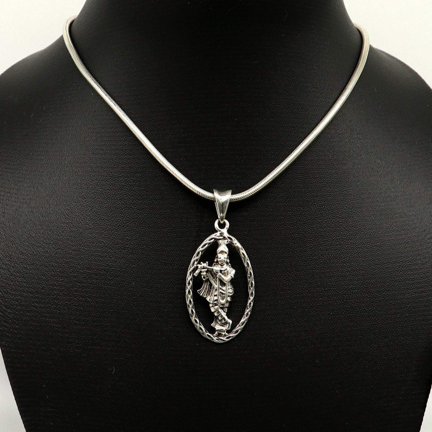 925 sterling silver handmade Hindu idol krishna pendant, amazing stylish unisex pendant locket personalized jewelry tribal jewelry ssp446 - TRIBAL ORNAMENTS