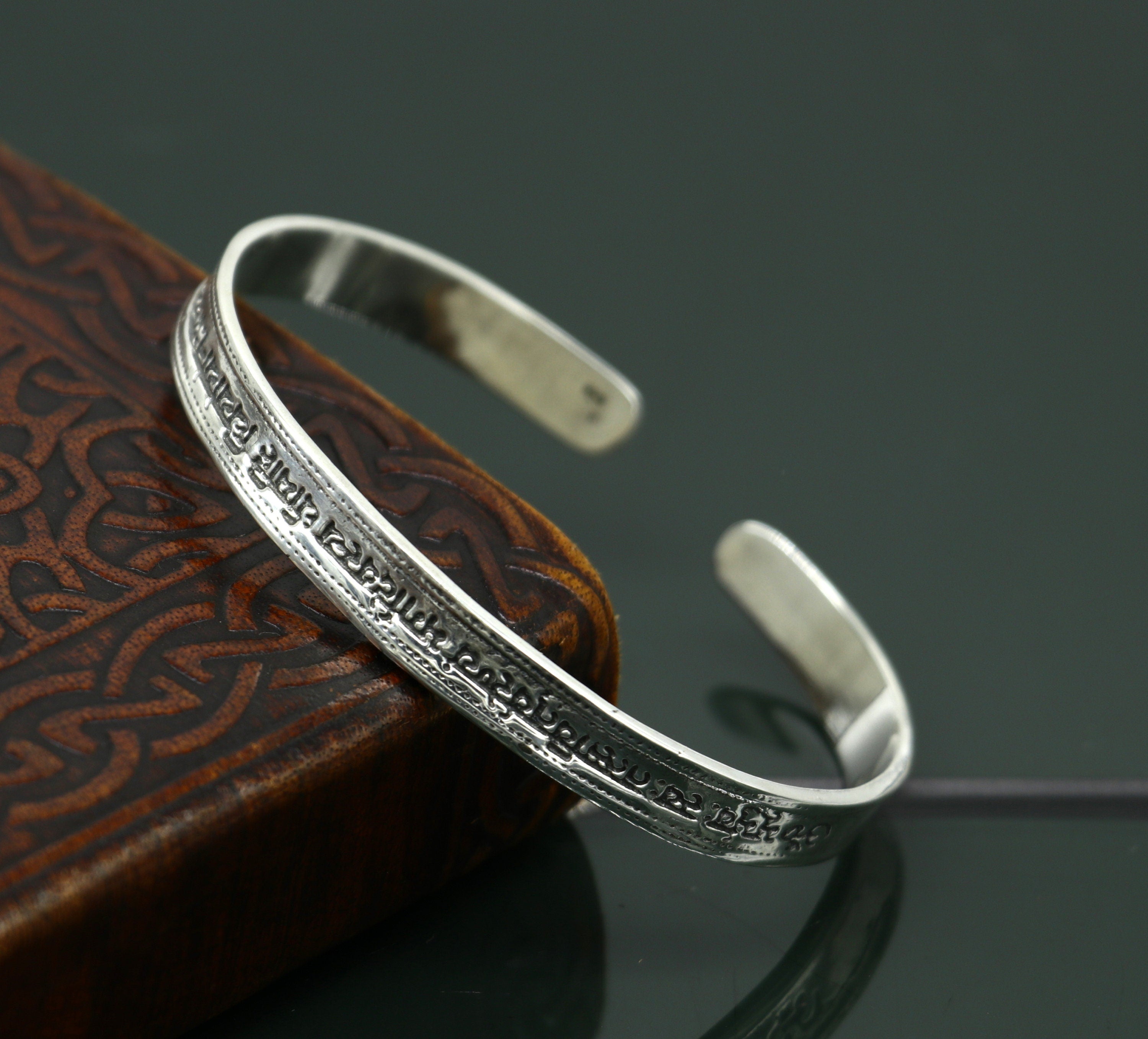 Men's Sterling Silver Cuff Bracelet, 10 mm wide (Engravable) - Sandy Steven  Engravers