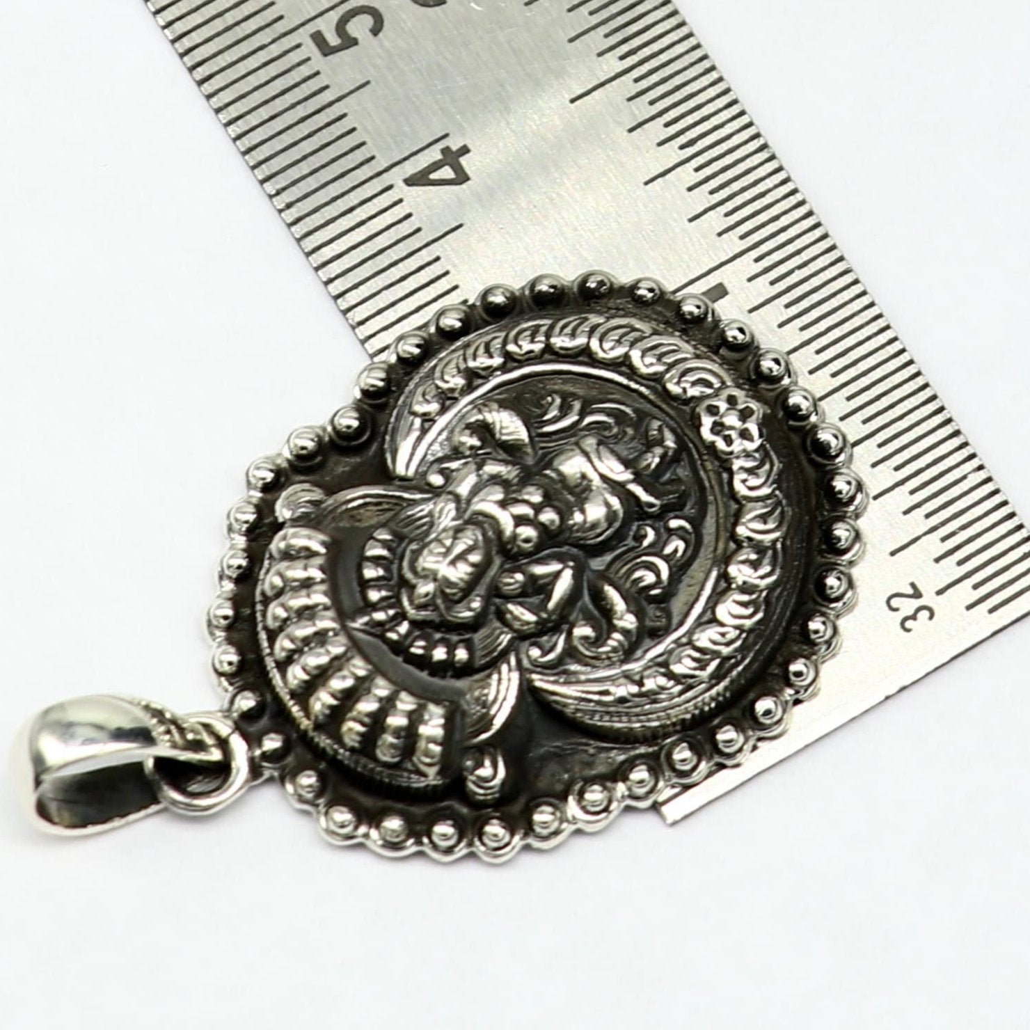 925 sterling silver Vintage antique design handmade God Krishna fabulous pendant tribal belly dance temple jewelry from india nsp426 - TRIBAL ORNAMENTS