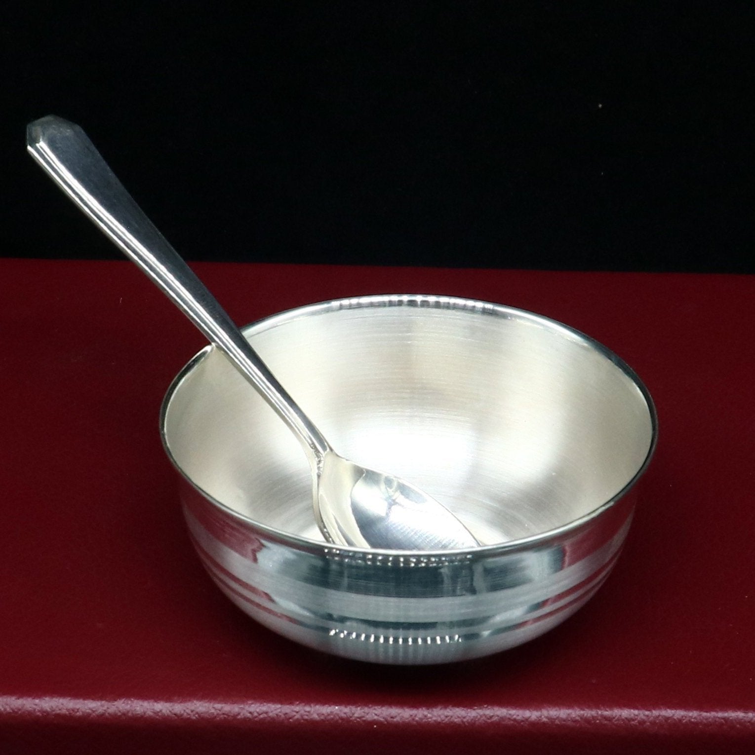 Silver bowl and spoon for store baby cost