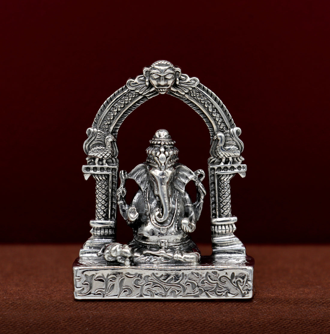 925 Sterling silver Idol lord Ganesha, Pooja Articles, Indian Silver Idols, handcrafted Ganesh statue sculpture amazing gifting Art03 - TRIBAL ORNAMENTS