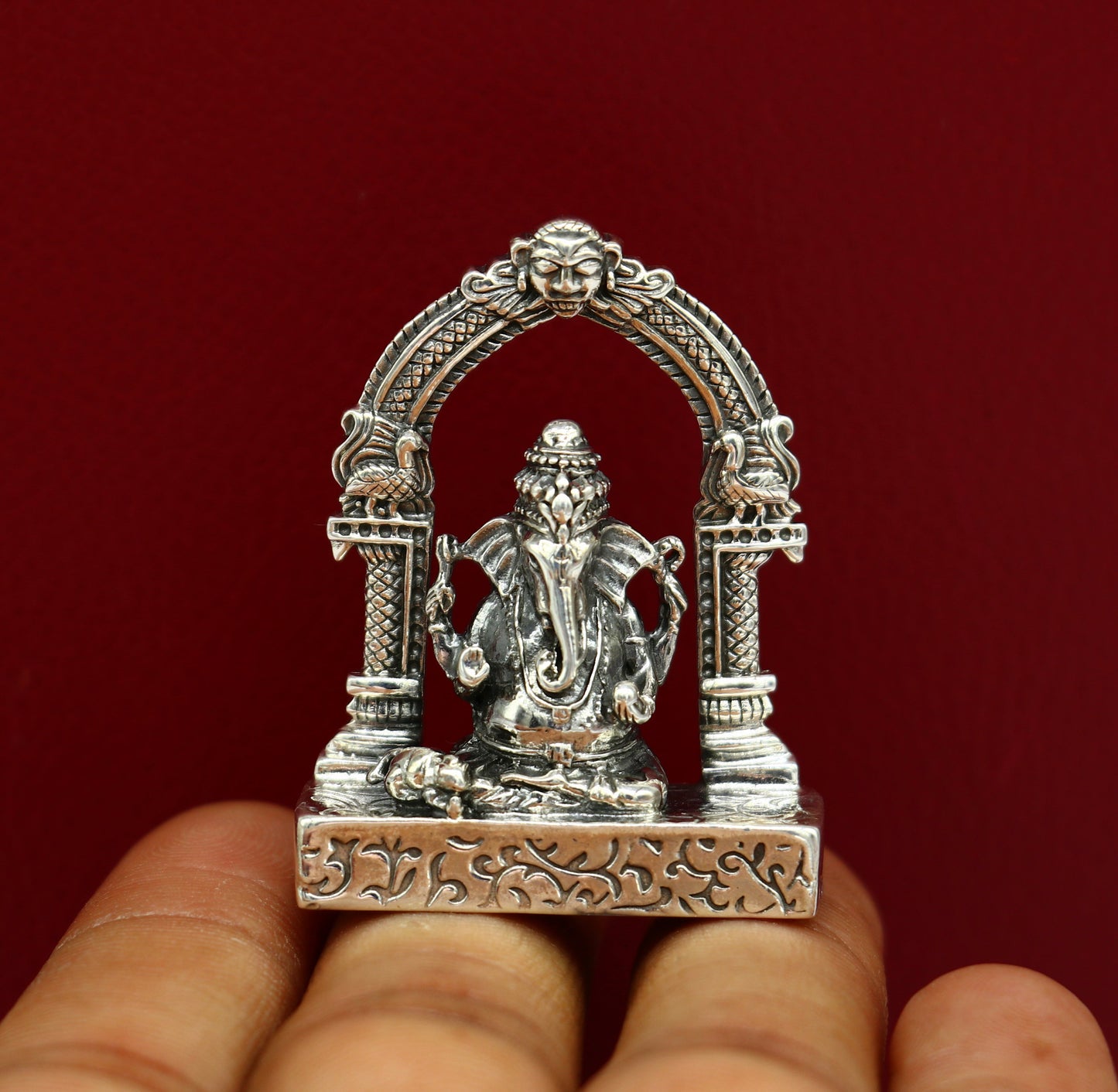 925 Sterling silver Idol lord Ganesha, Pooja Articles, Indian Silver Idols, handcrafted Ganesh statue sculpture amazing gifting Art03 - TRIBAL ORNAMENTS