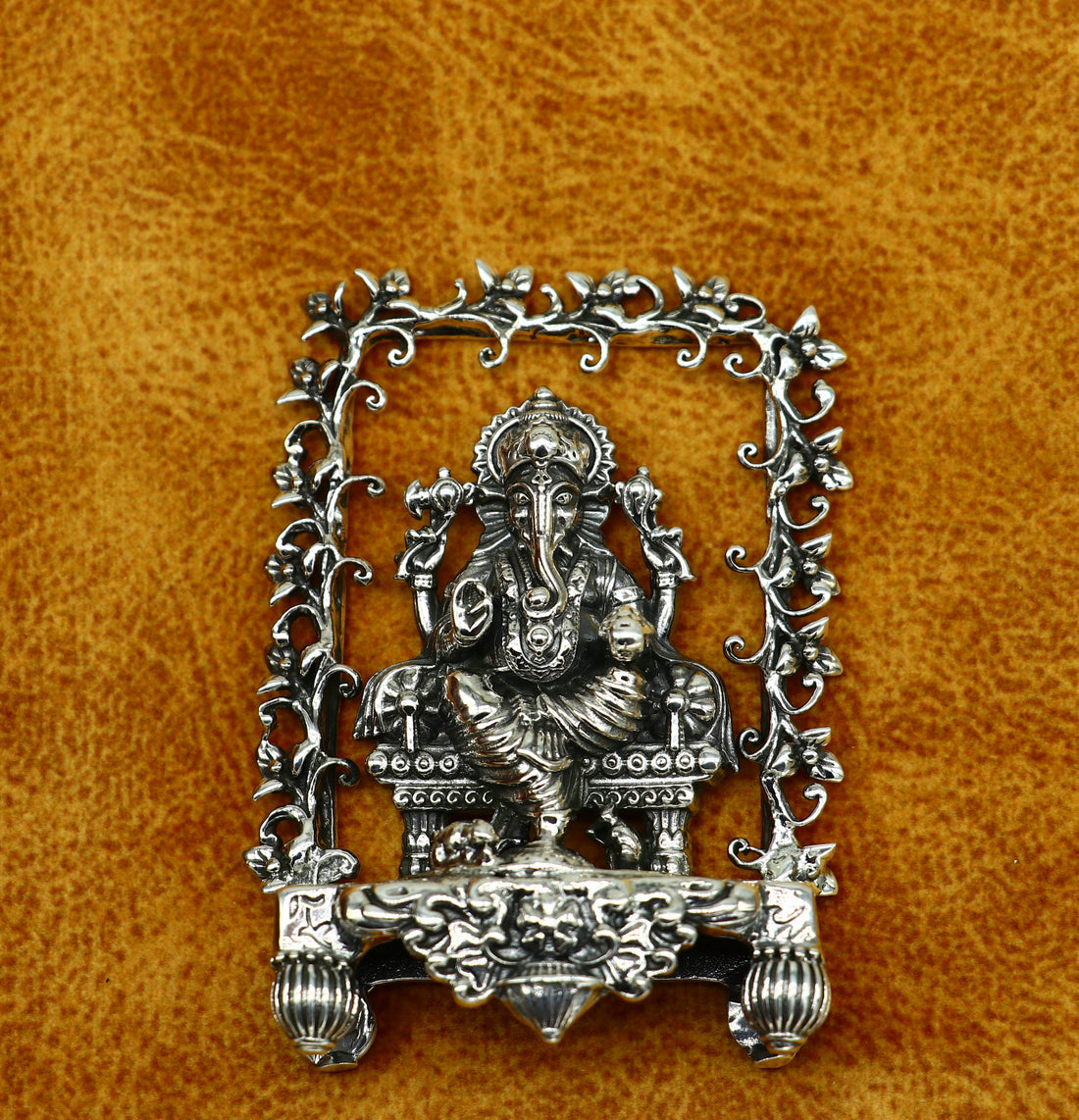 925 Sterling silver Idol lord Ganesha, Pooja puja Articles, Indian Silver Idols, handcrafted Ganesh statue sculpture amazing gifting Art04 - TRIBAL ORNAMENTS