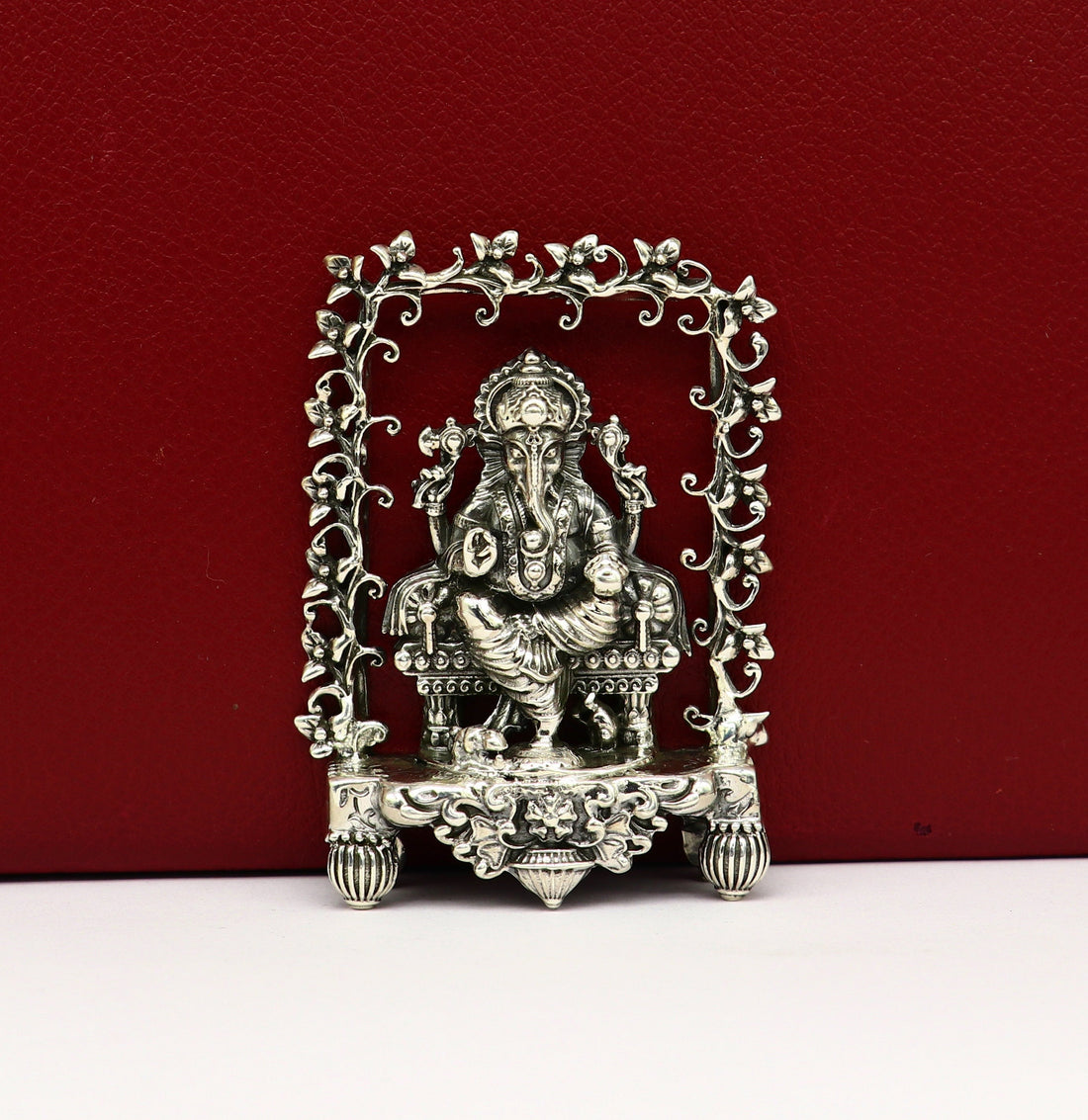 925 Sterling silver Idol lord Ganesha, Pooja puja Articles, Indian Silver Idols, handcrafted Ganesh statue sculpture amazing gifting Art04 - TRIBAL ORNAMENTS